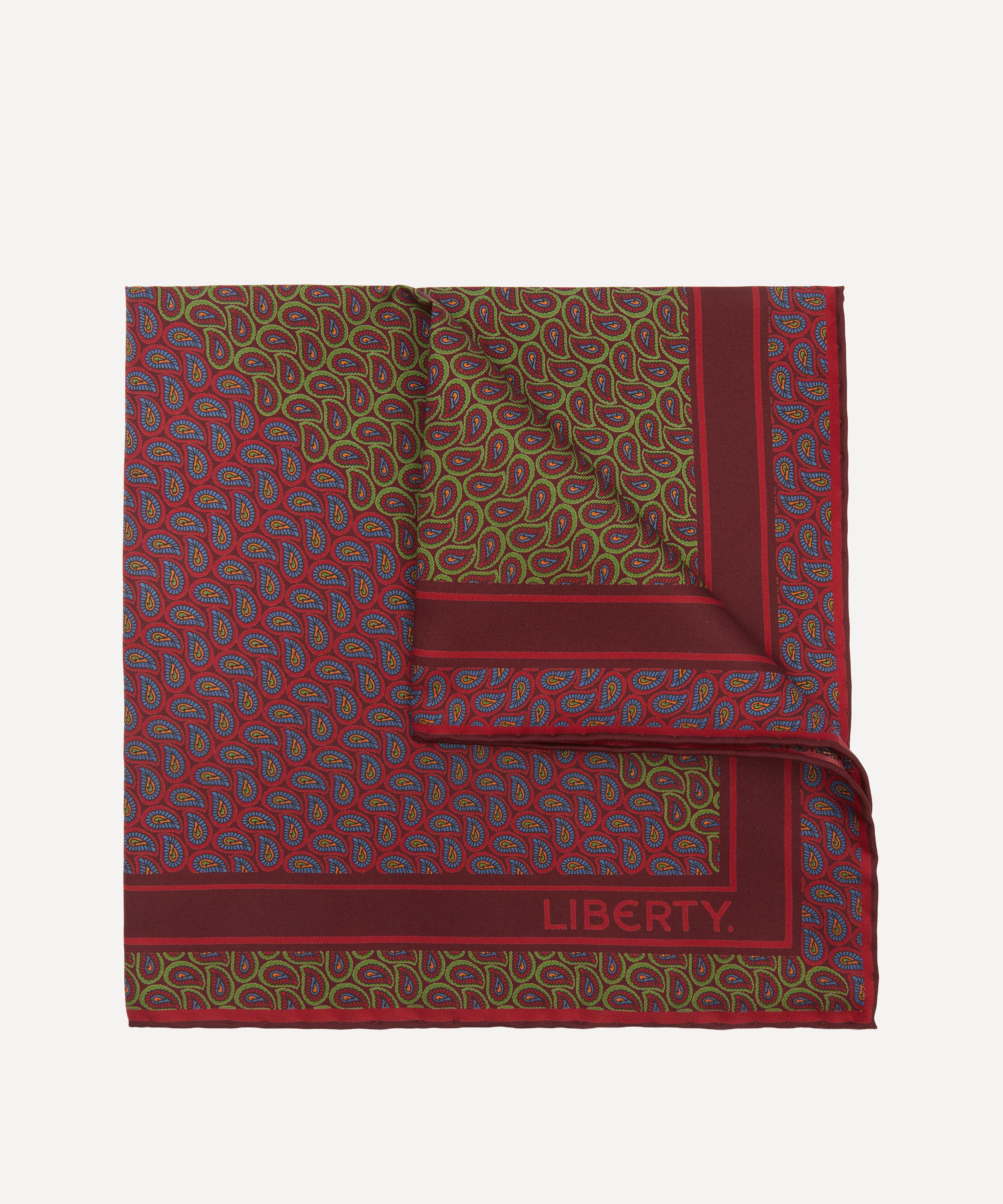 Liberty Mens Unwin Silk Pocket Square In Red