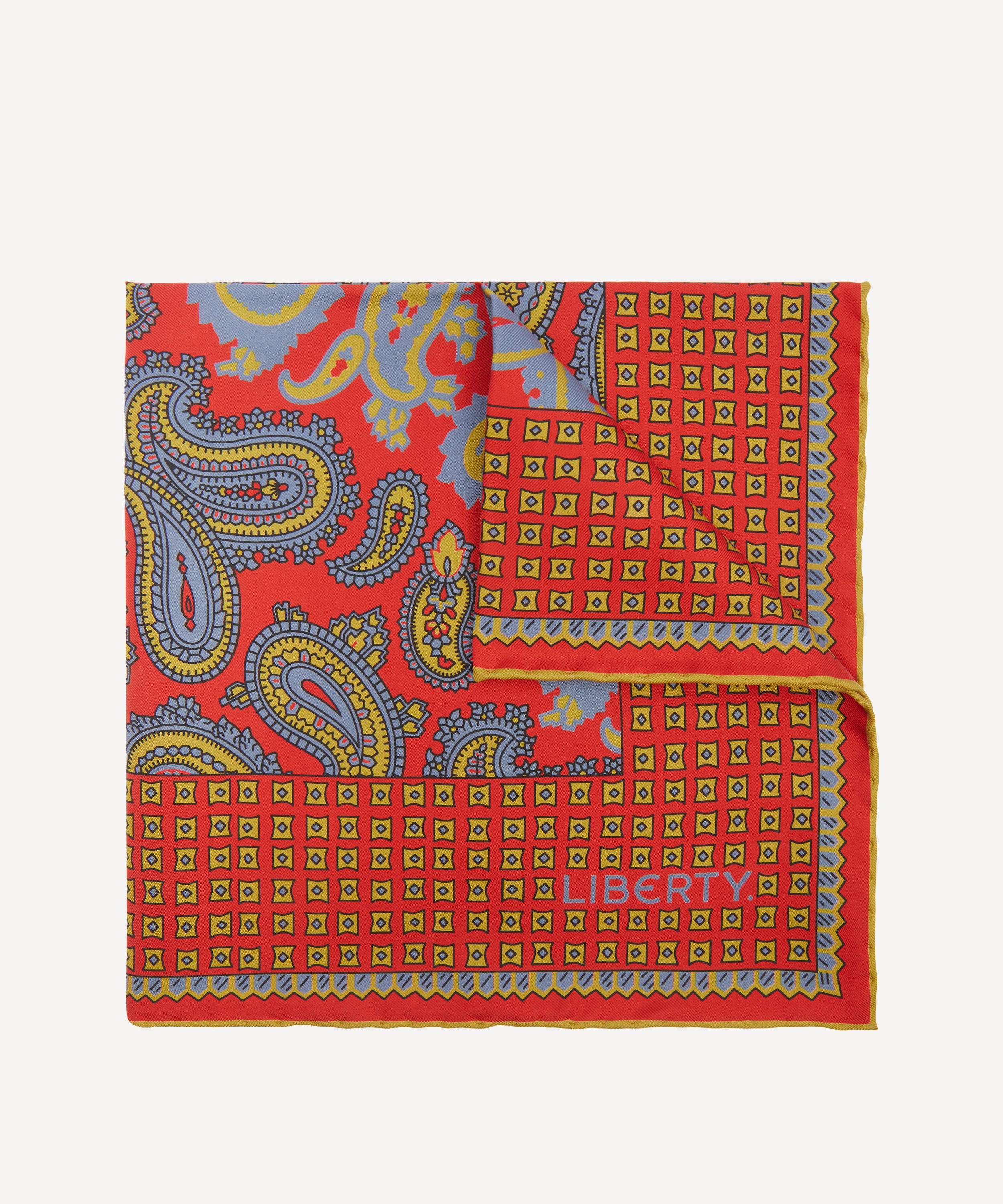Liberty Mens Shortland Silk Pocket Square In Red