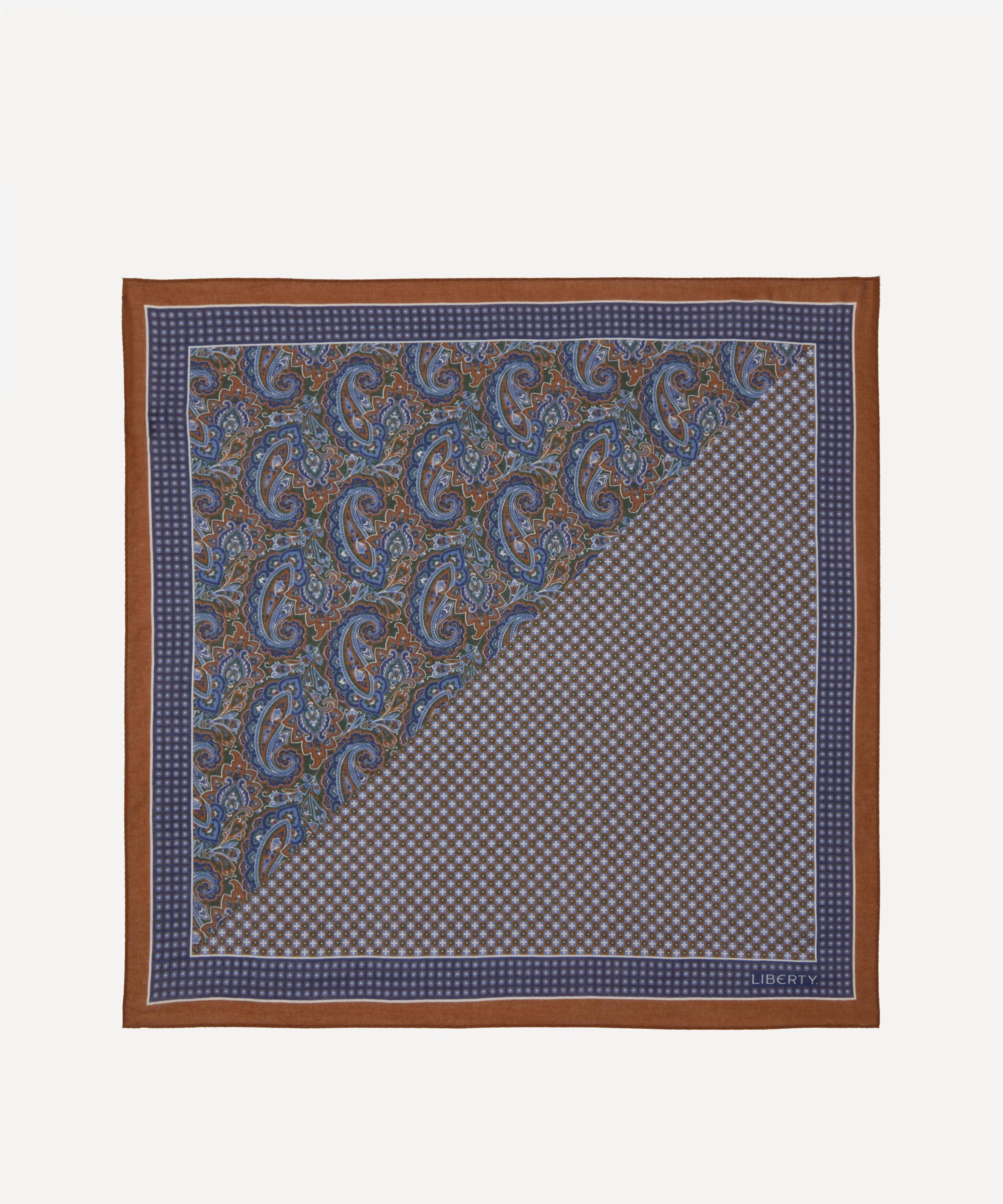 Liberty Mens Gabriel Paisley Silk Scarf In Gold