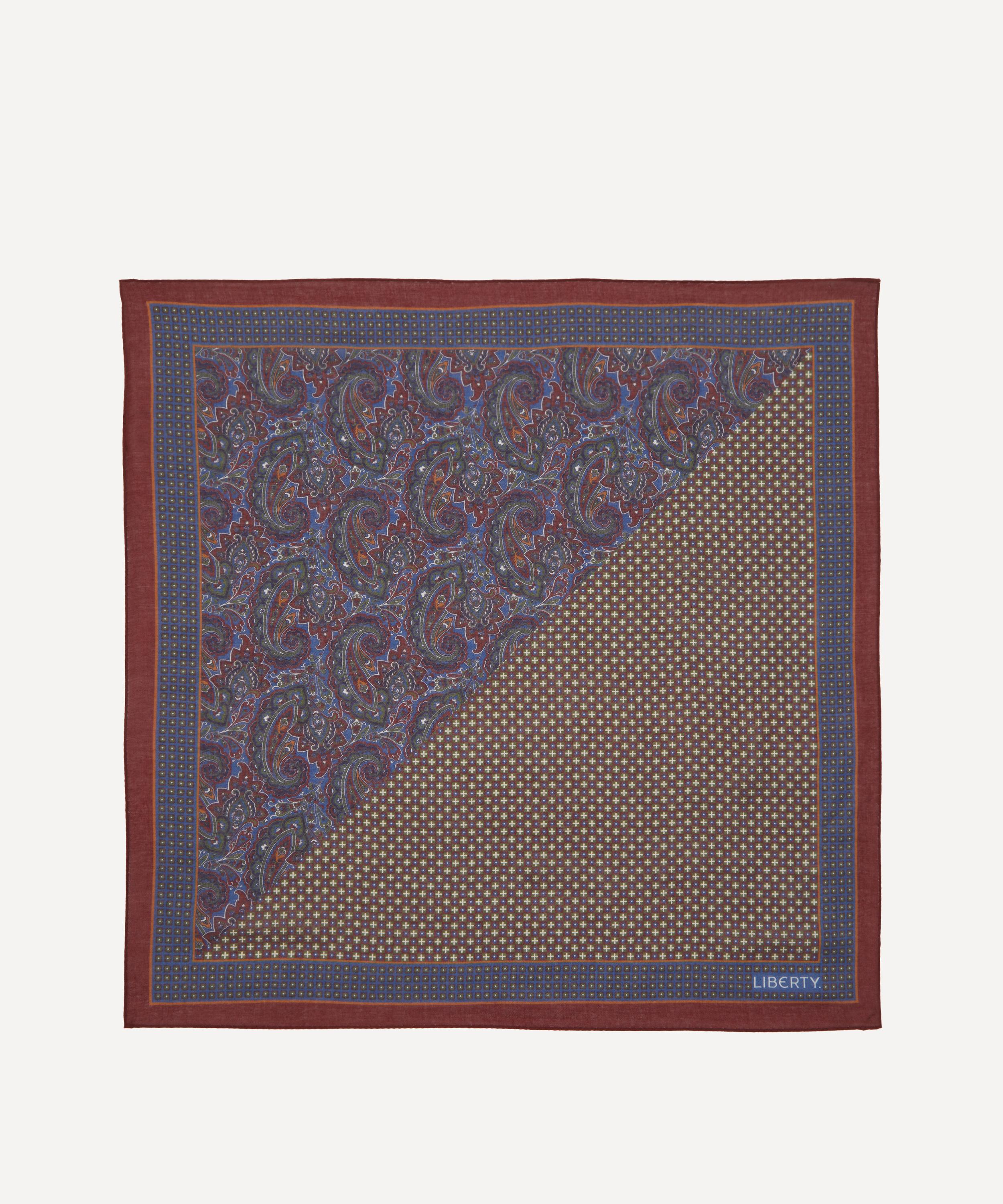 Liberty Mens Gabriel Paisley Silk Scarf In Red