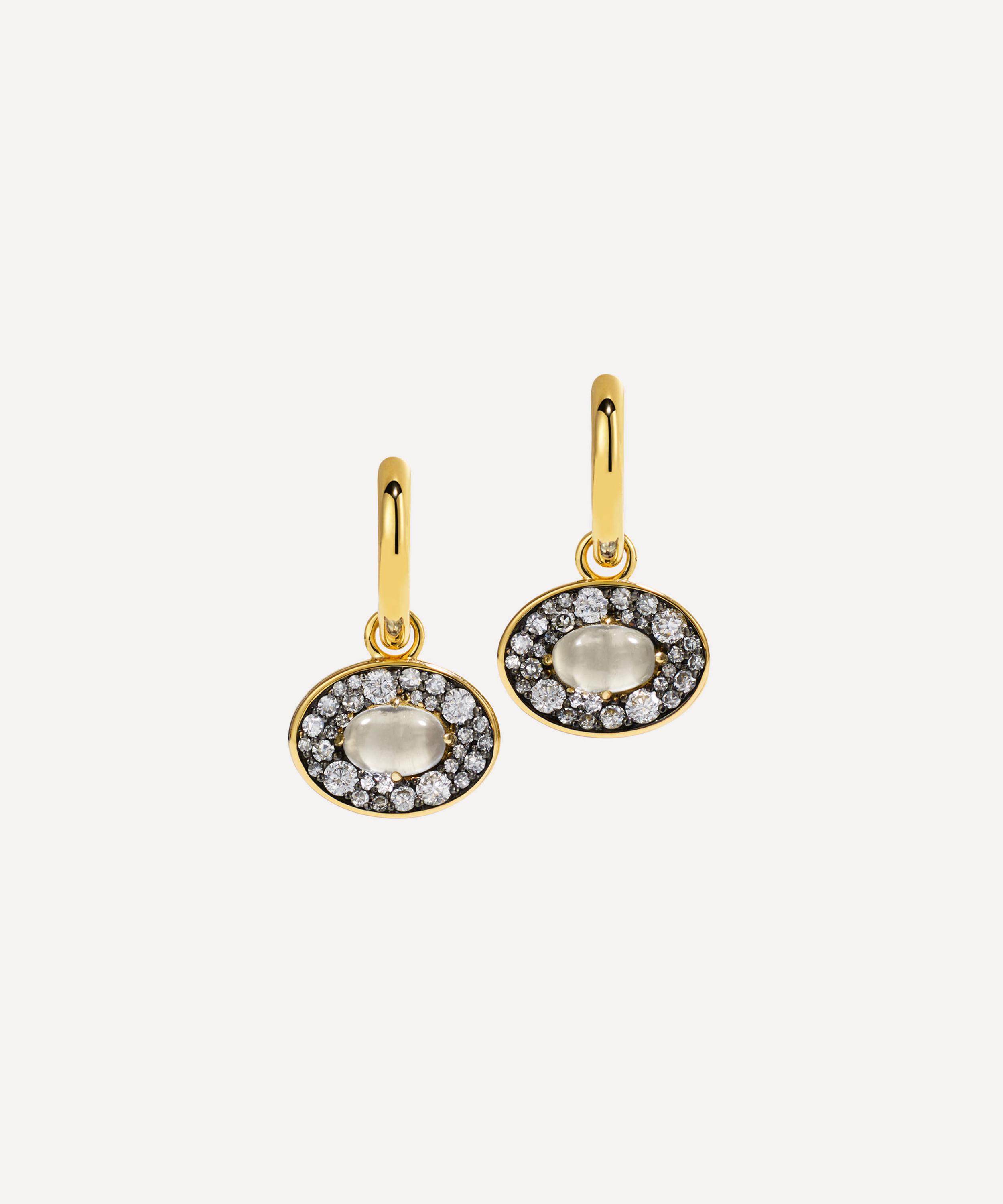 By Pariah 14ct Gold Reverie White Topaz Hoop Earrings