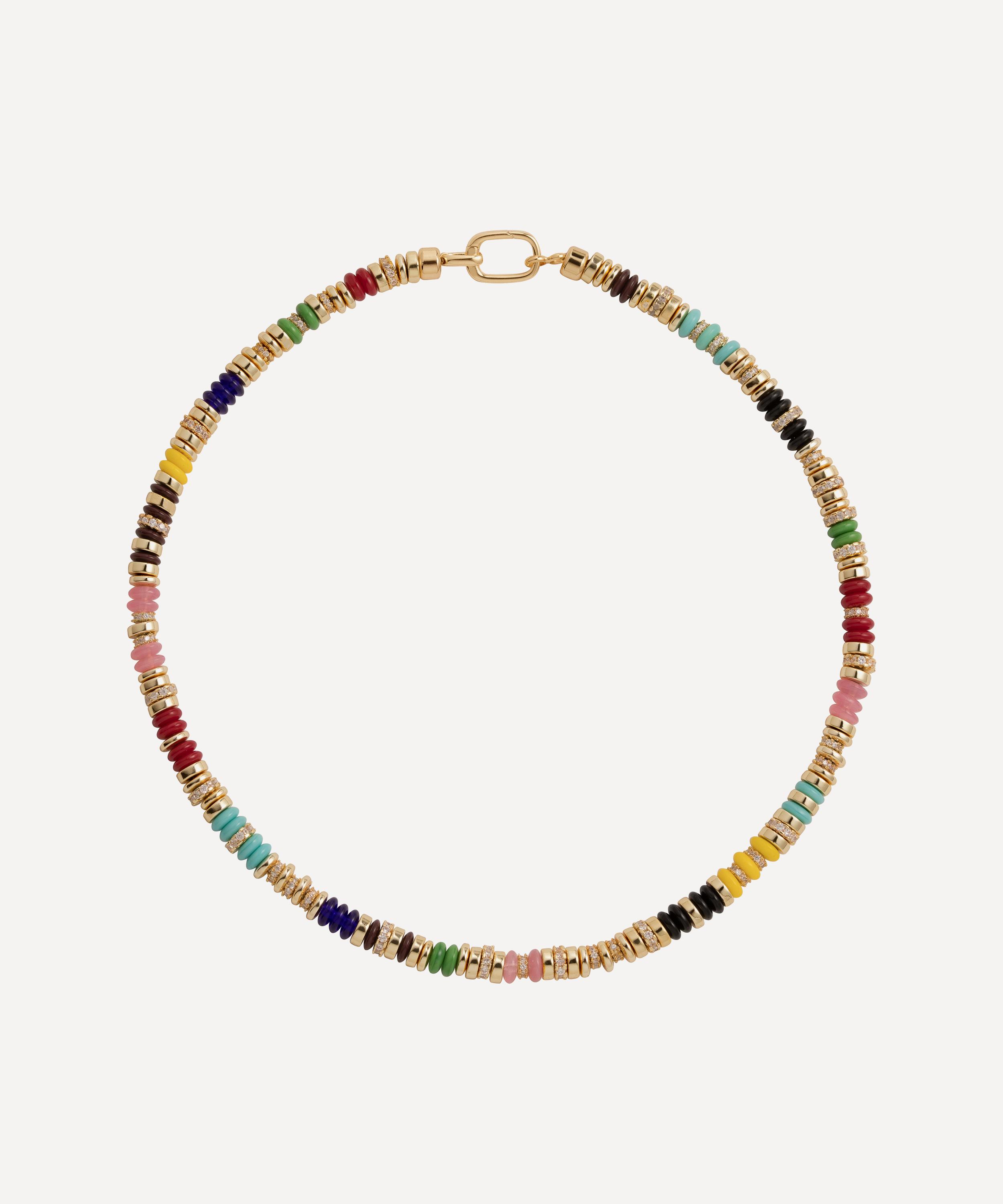 Martha Calvo 14ct Gold-plated Mosaic Beaded Necklace In Multi