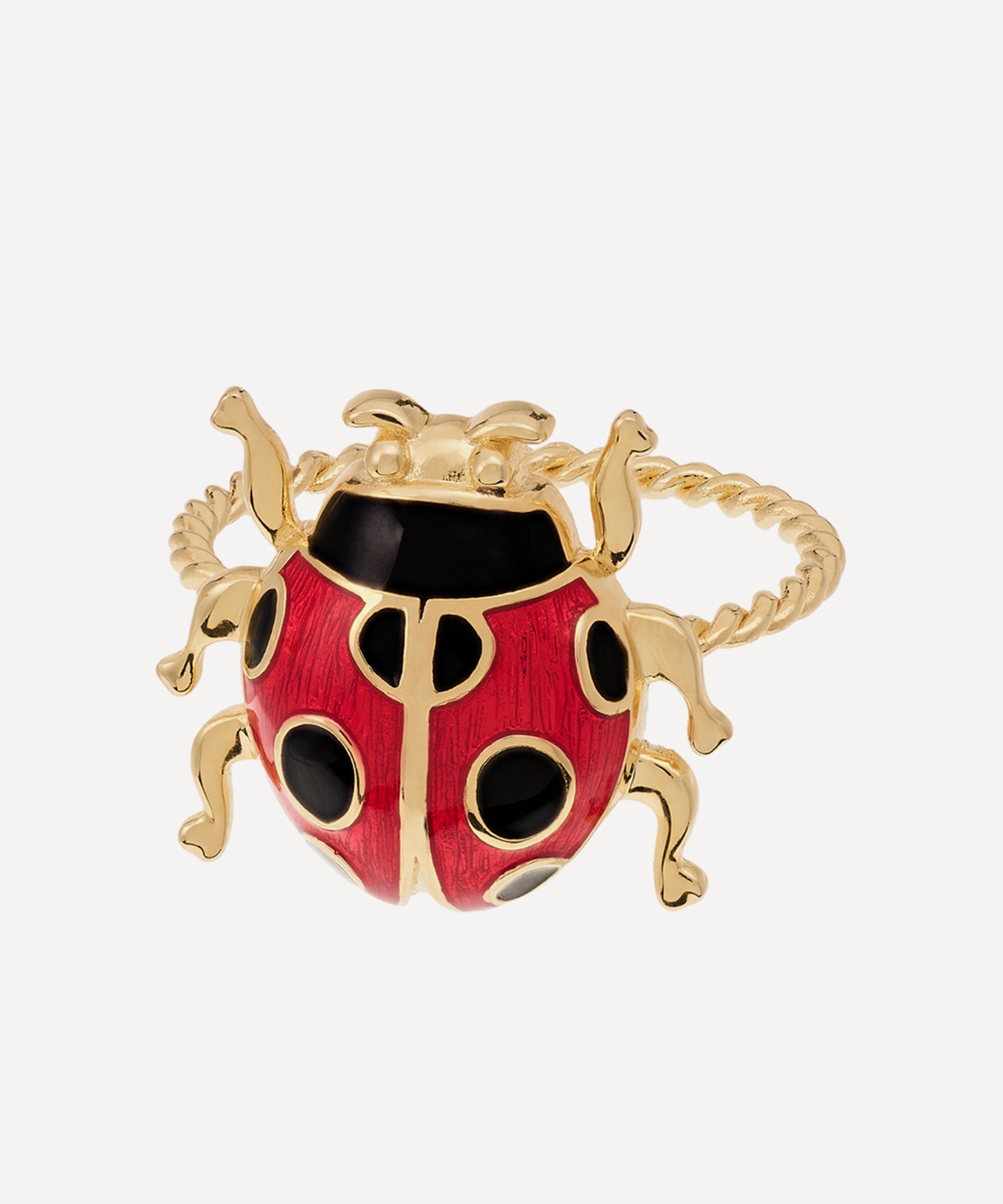 Anna + Nina Gold-plated Ladybird Ring