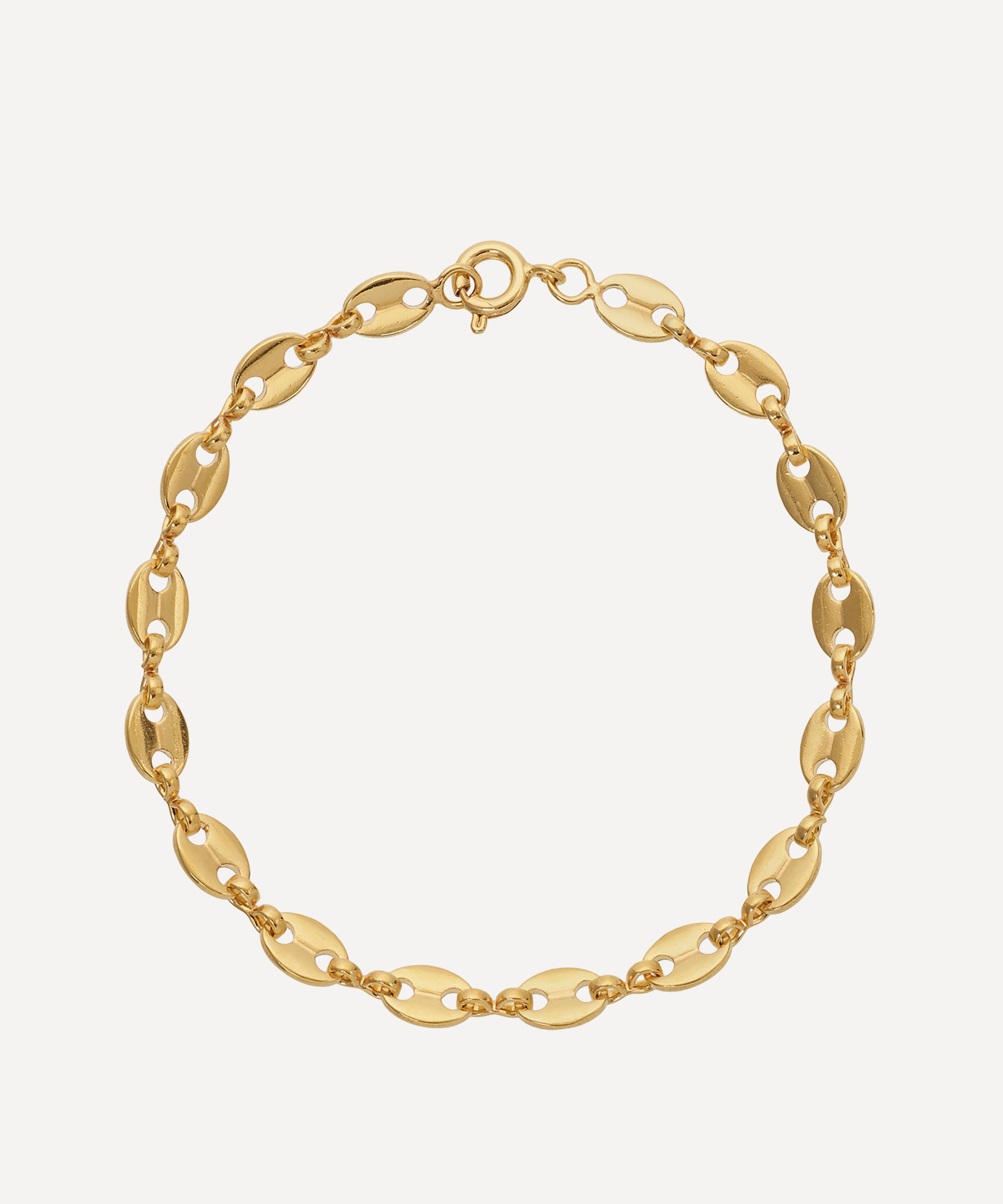 Anna + Nina Fine Coffee Bean Bracelet In Gold