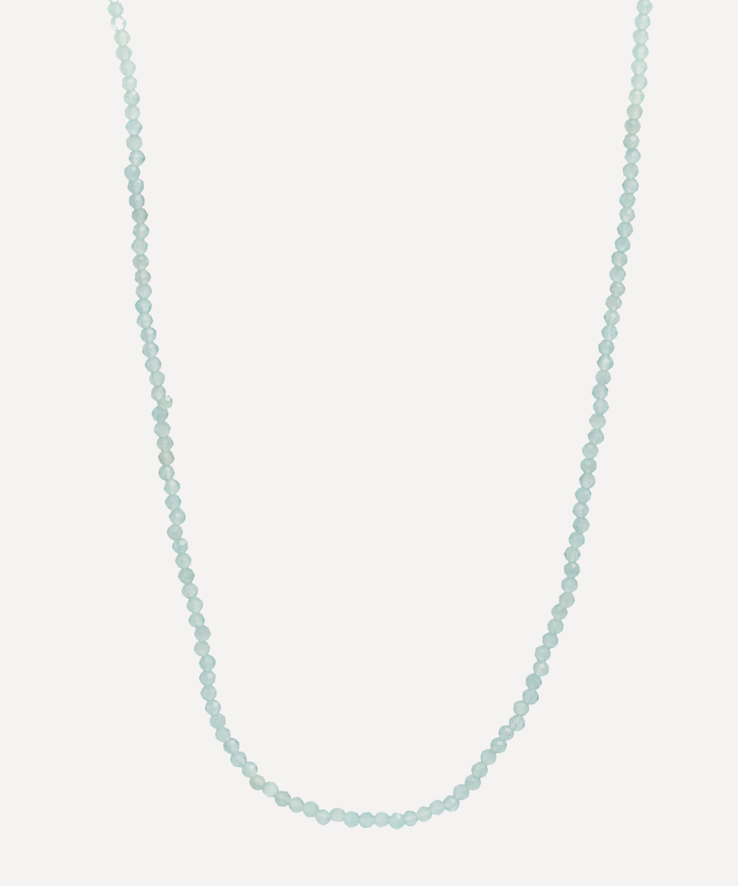 Anna + Nina Gold-plated Aquamarine Gemstone Necklace In Blue