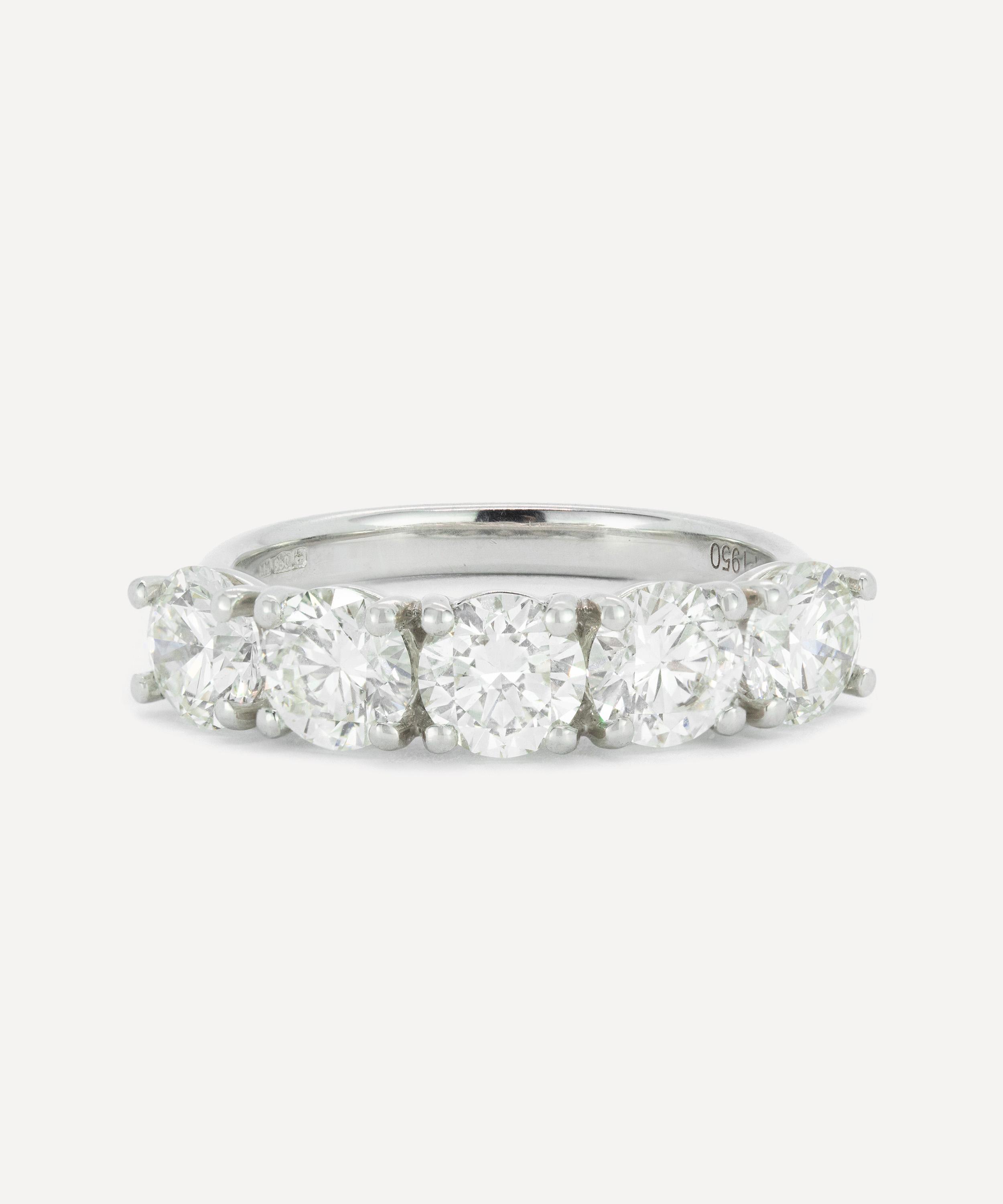 Kojis Platinum Five Stone Diamond Ring