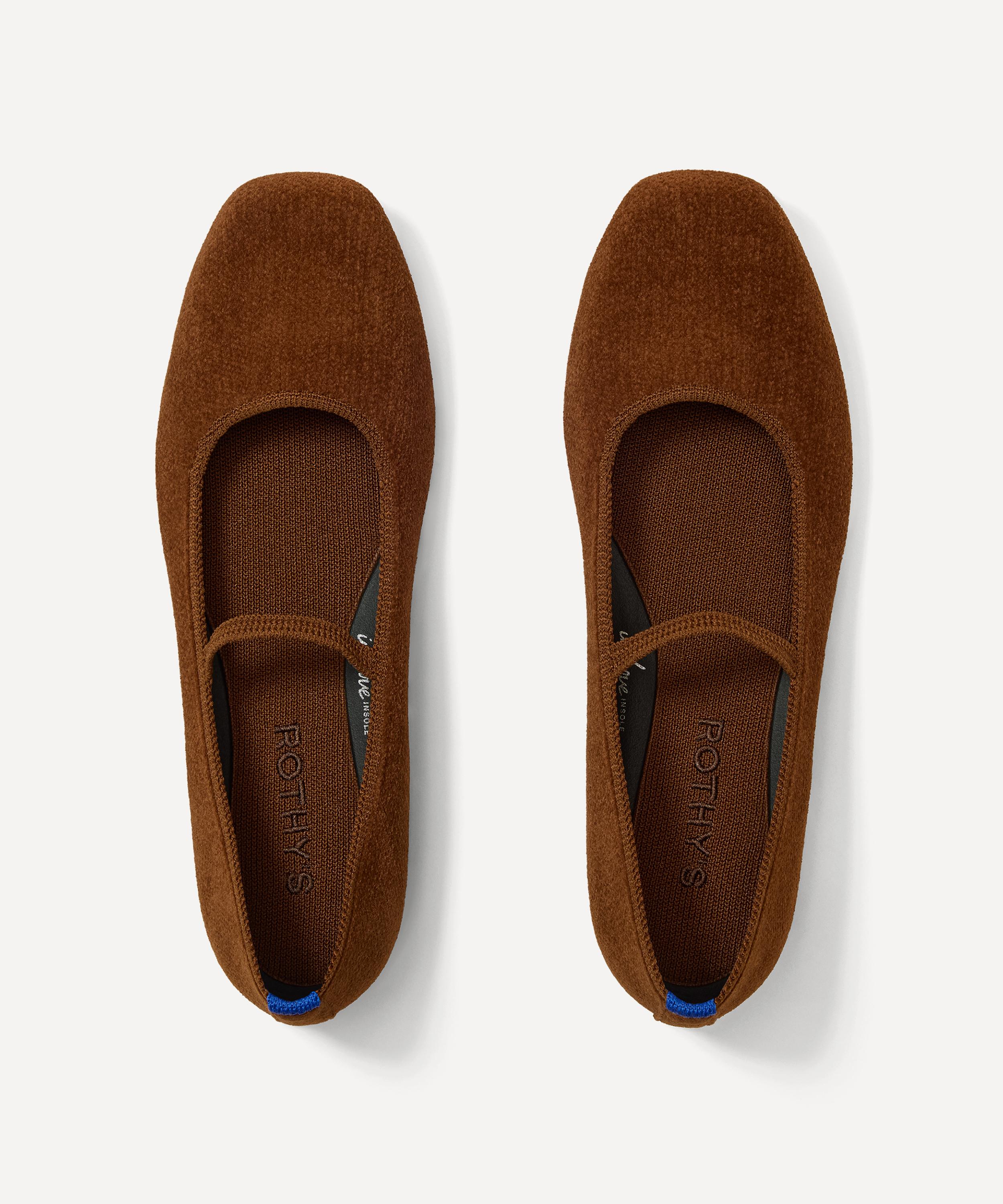 Rothys Rothy's Women's The Revelvet Max Square Mary Janes In Brown