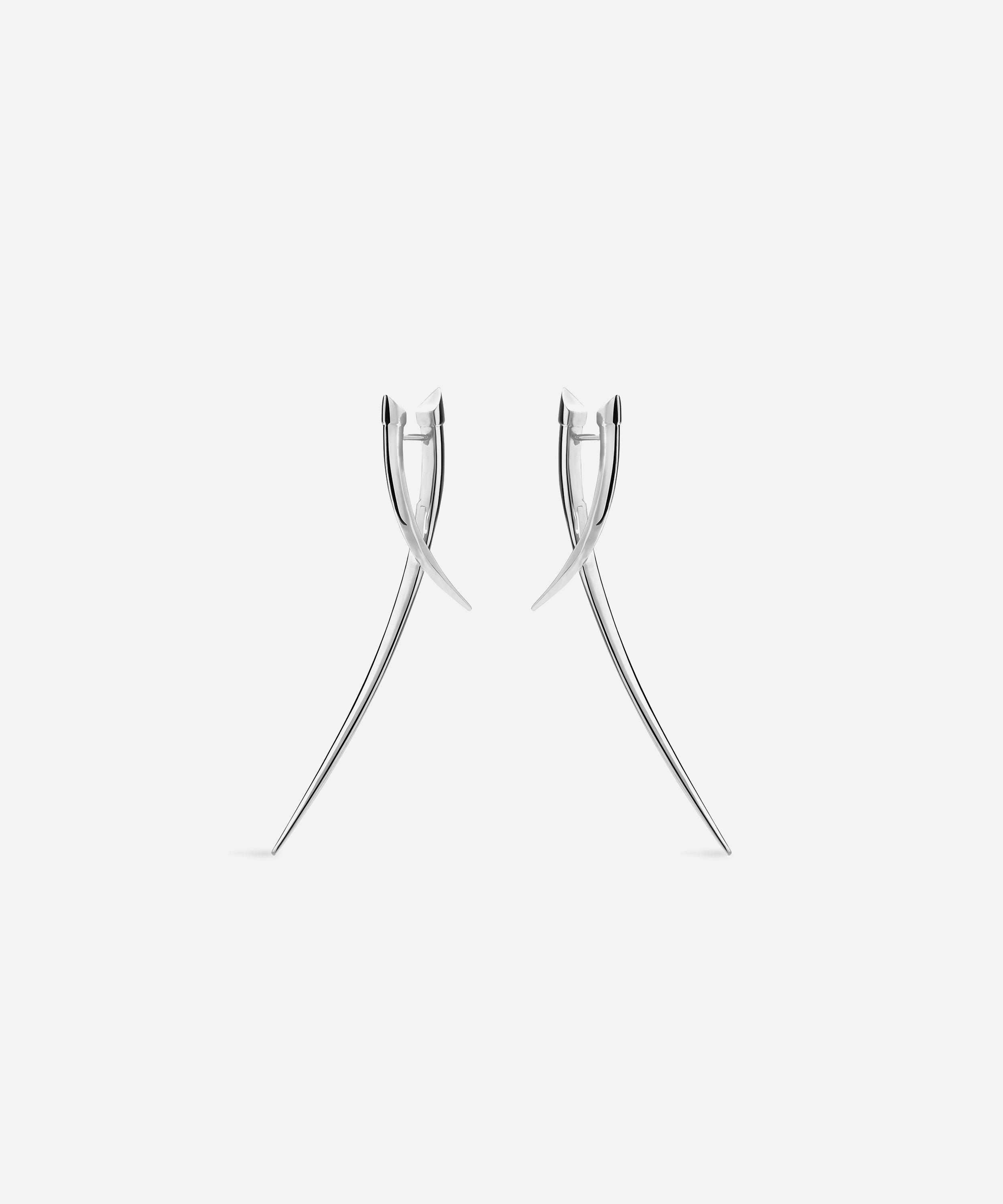 Shaun Leane Sterling Silver Sabre Statement Crossover Earrings In Gold