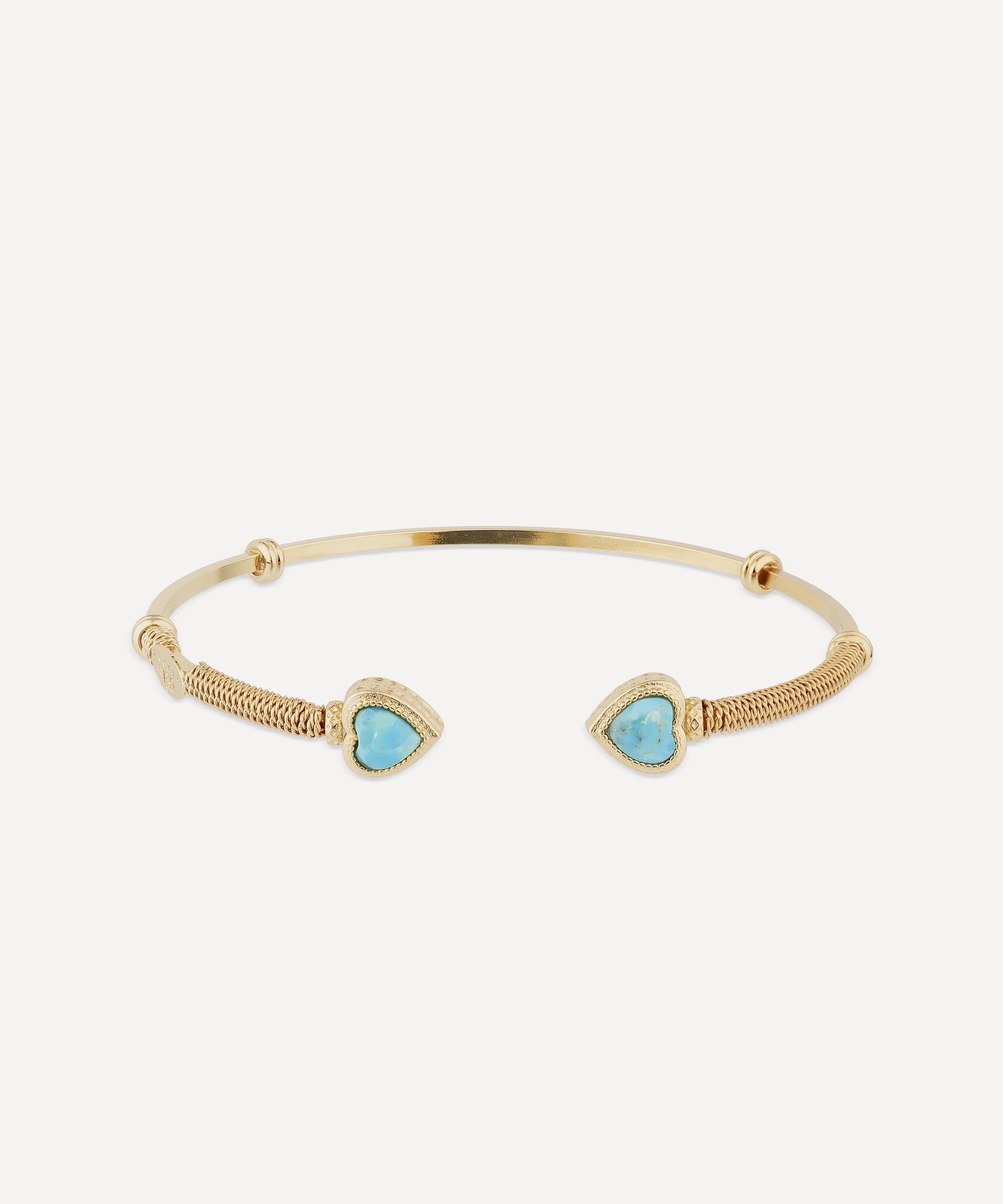 Gas Bijoux Gold-plated Duality Amore Turquoise Bangle Bracelet