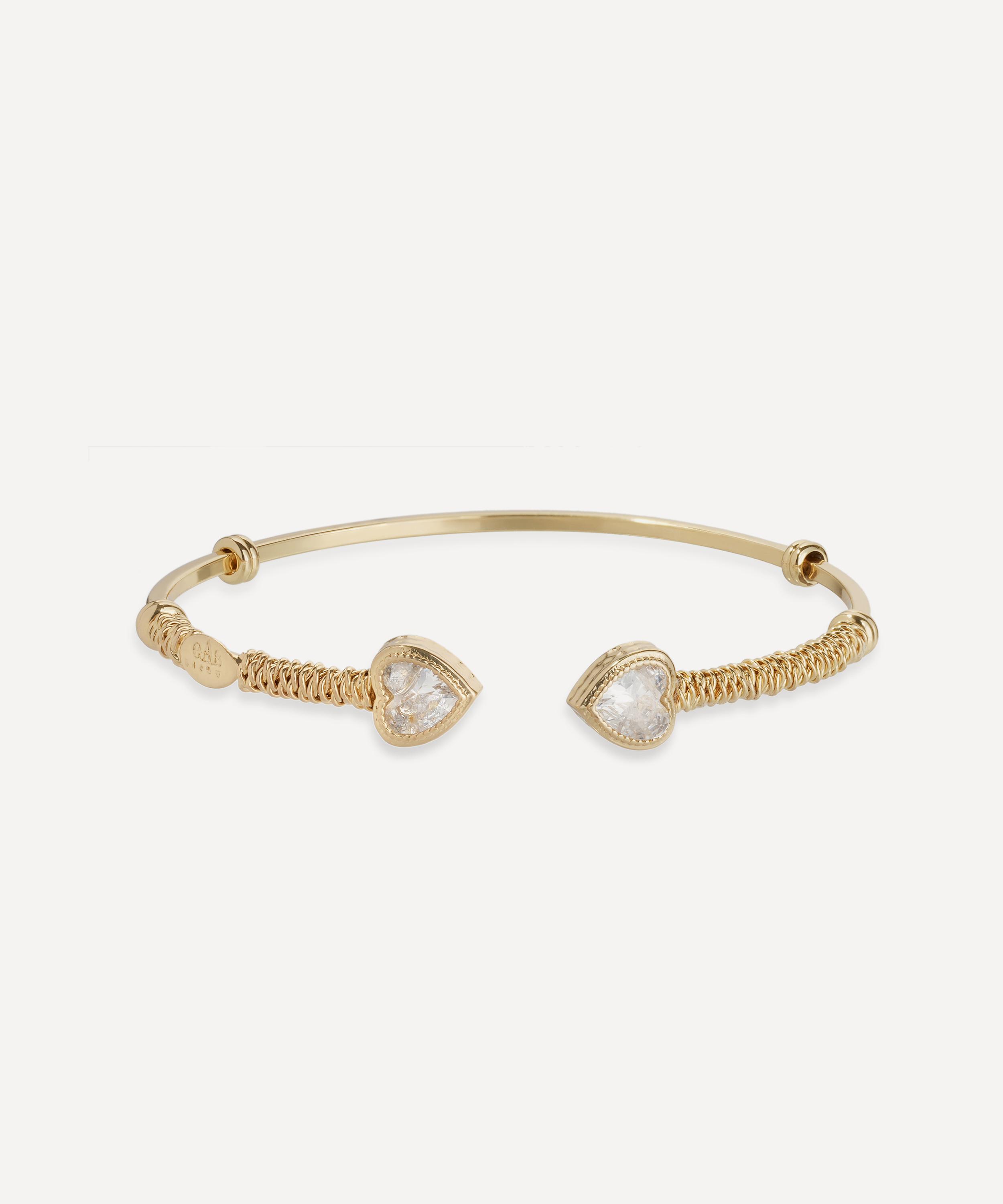 Gas Bijoux Gold-plated Duality Amore Rhinestone Bangle Bracelet