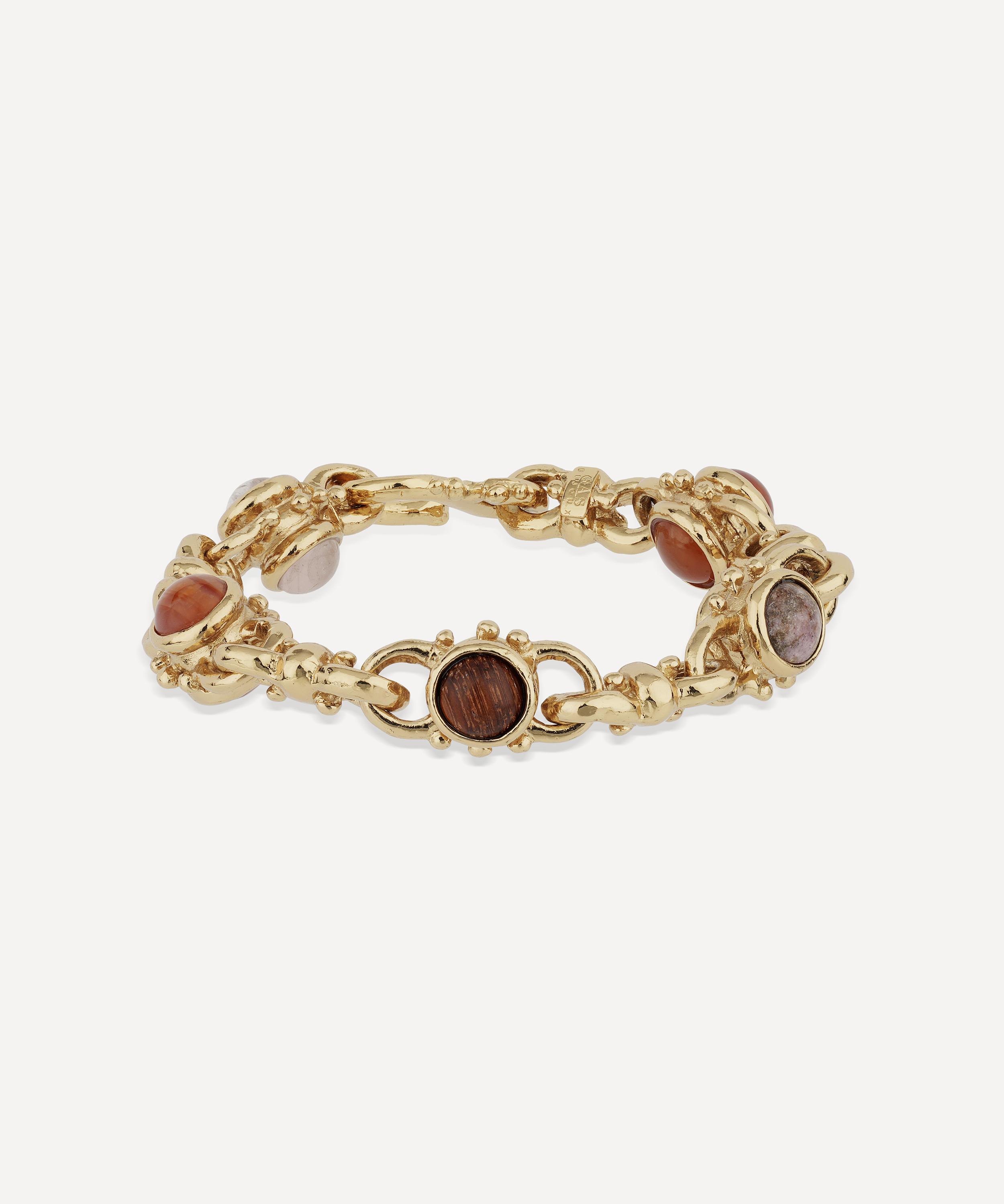Gas Bijoux Gold-plated Amarante Multi Carnelian Chain Bracelet In Burgundy