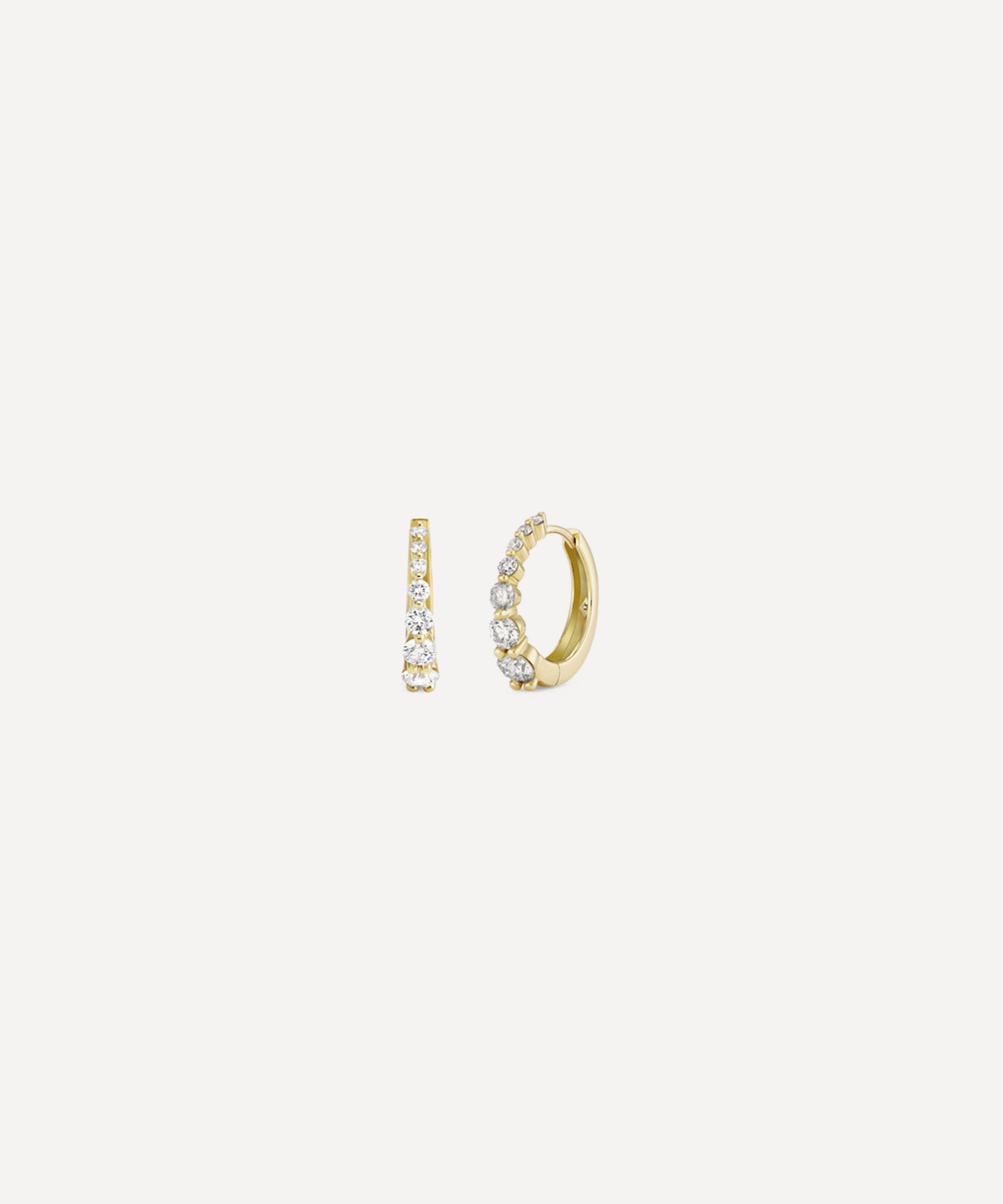 Dinny Hall 9ct Gold Shuga Graduated Lab-grown Diamond Hoop Earrings