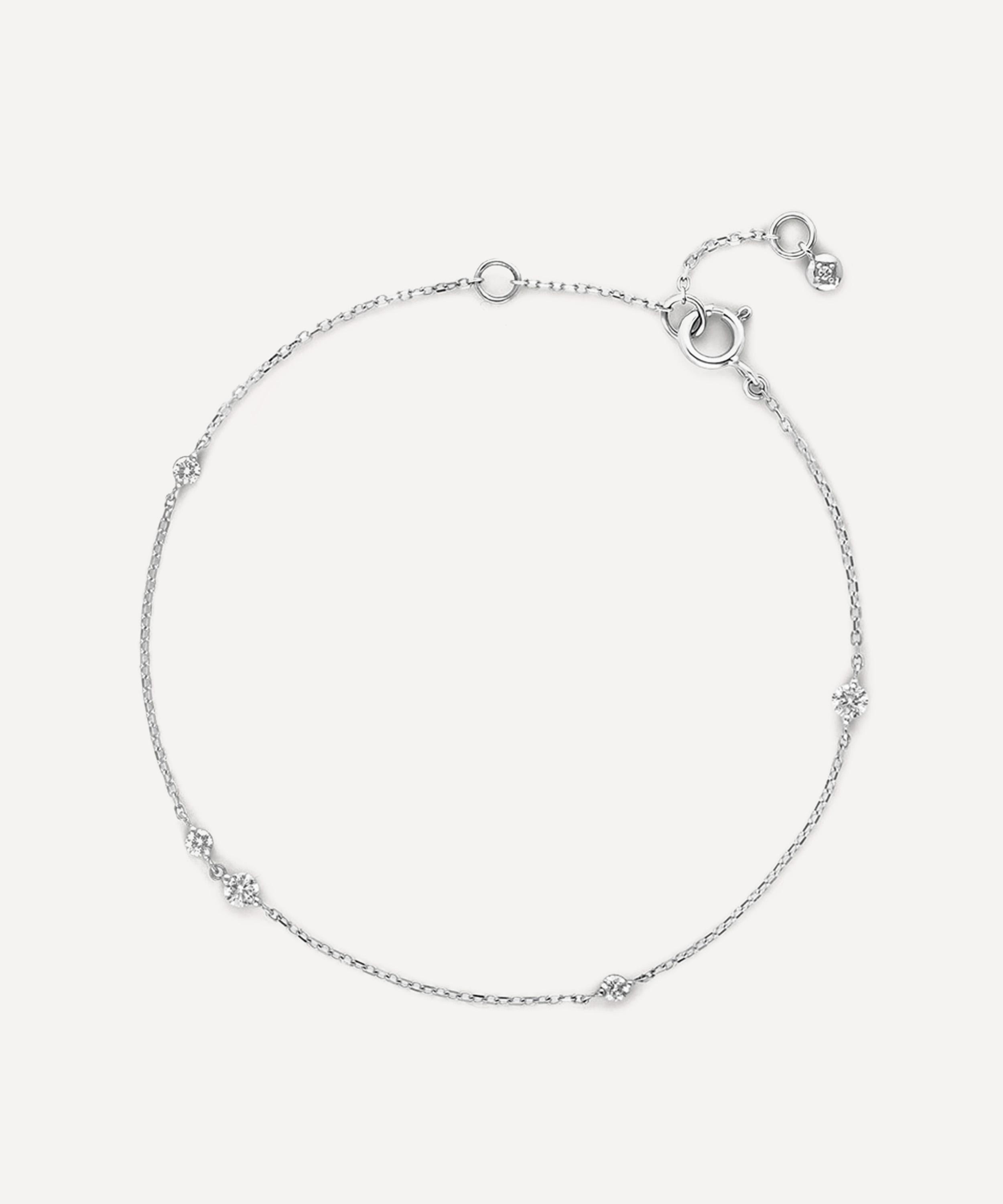 Dinny Hall 9ct White Gold Shuga Asymmetric Lab-grown Diamond Bracelet In Silver