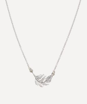 Silver Little Feather Inline Pendant Necklace
