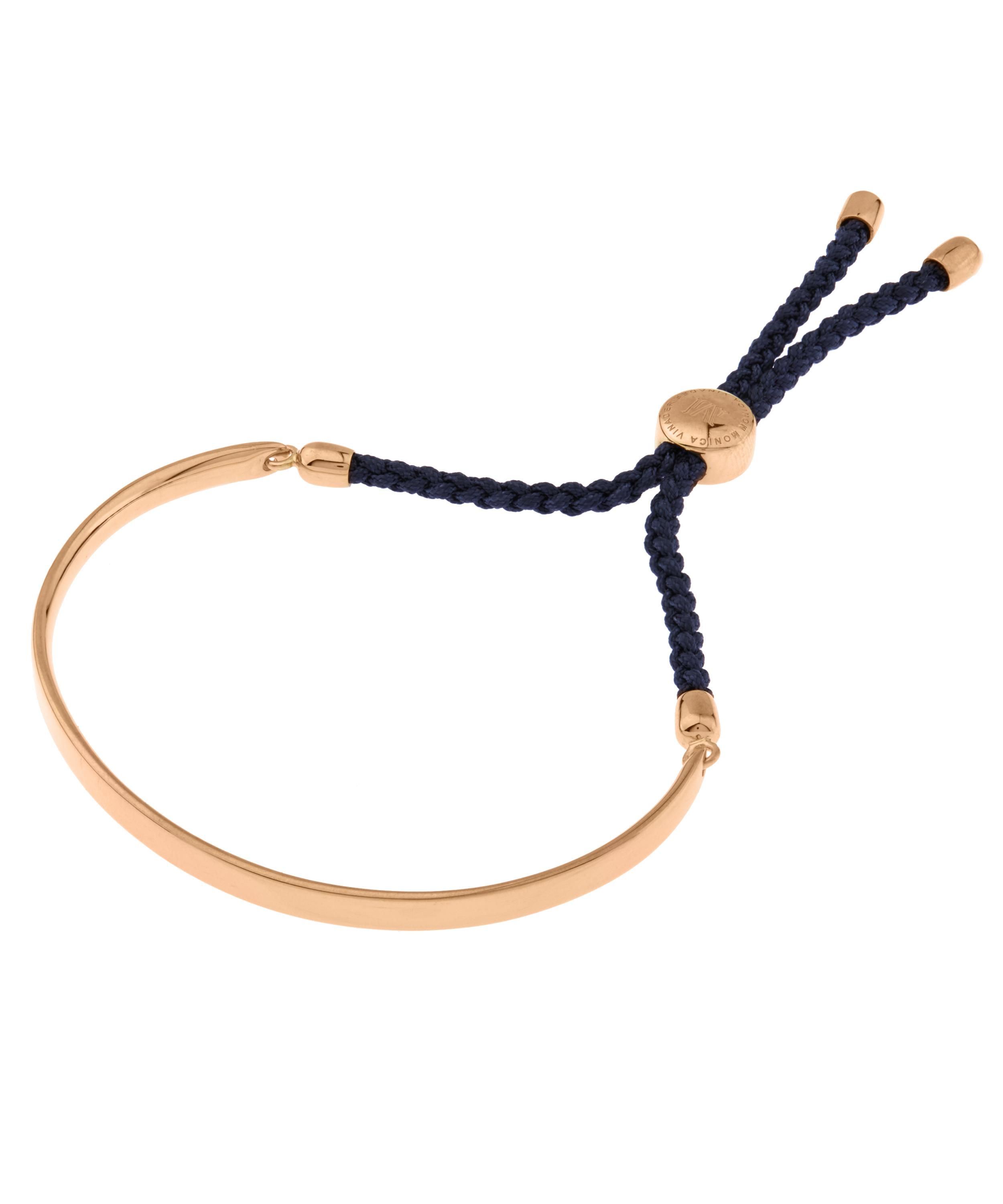 Rose Gold Vermeil Navy Cord Fiji Bracelet | Liberty London