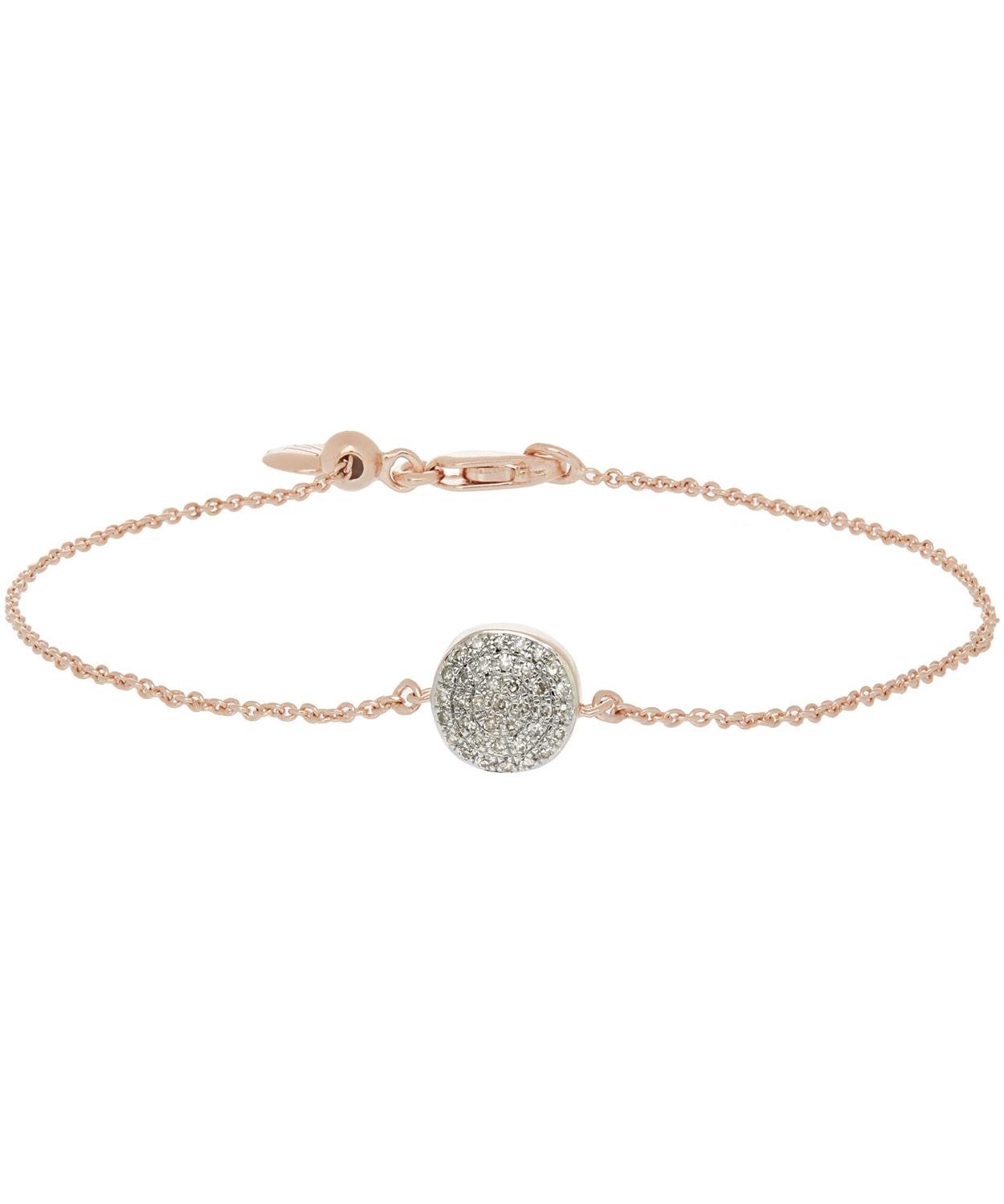 Rose Gold Vermeil Diamond Ava Button Bracelet | Liberty London