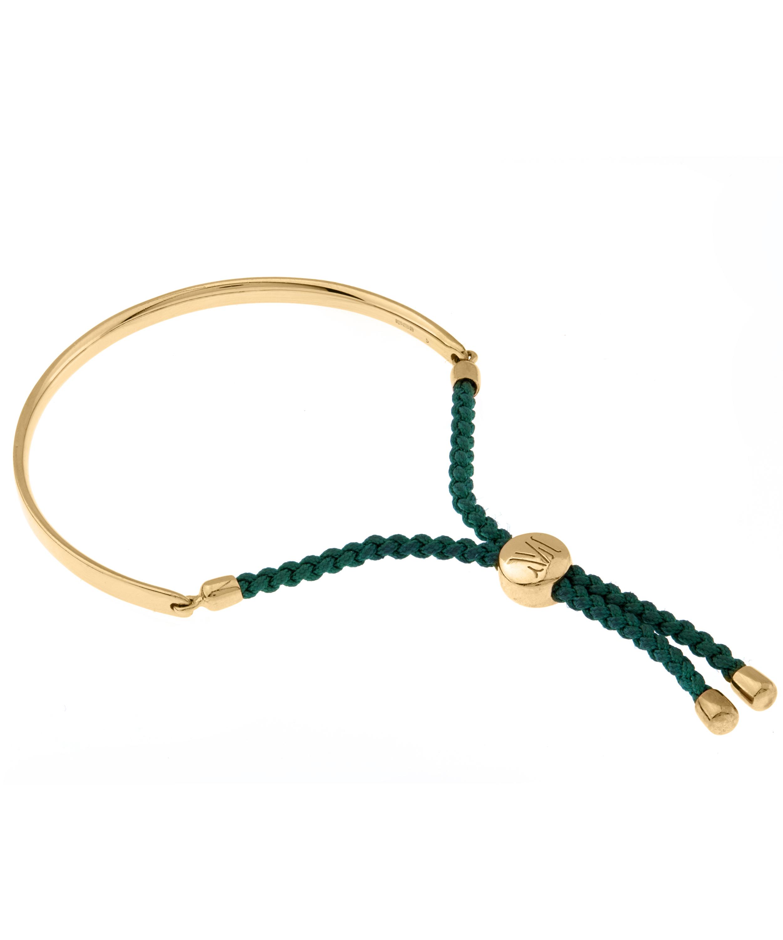 Gold Vermeil Green Cord Fiji Bracelet | Liberty London