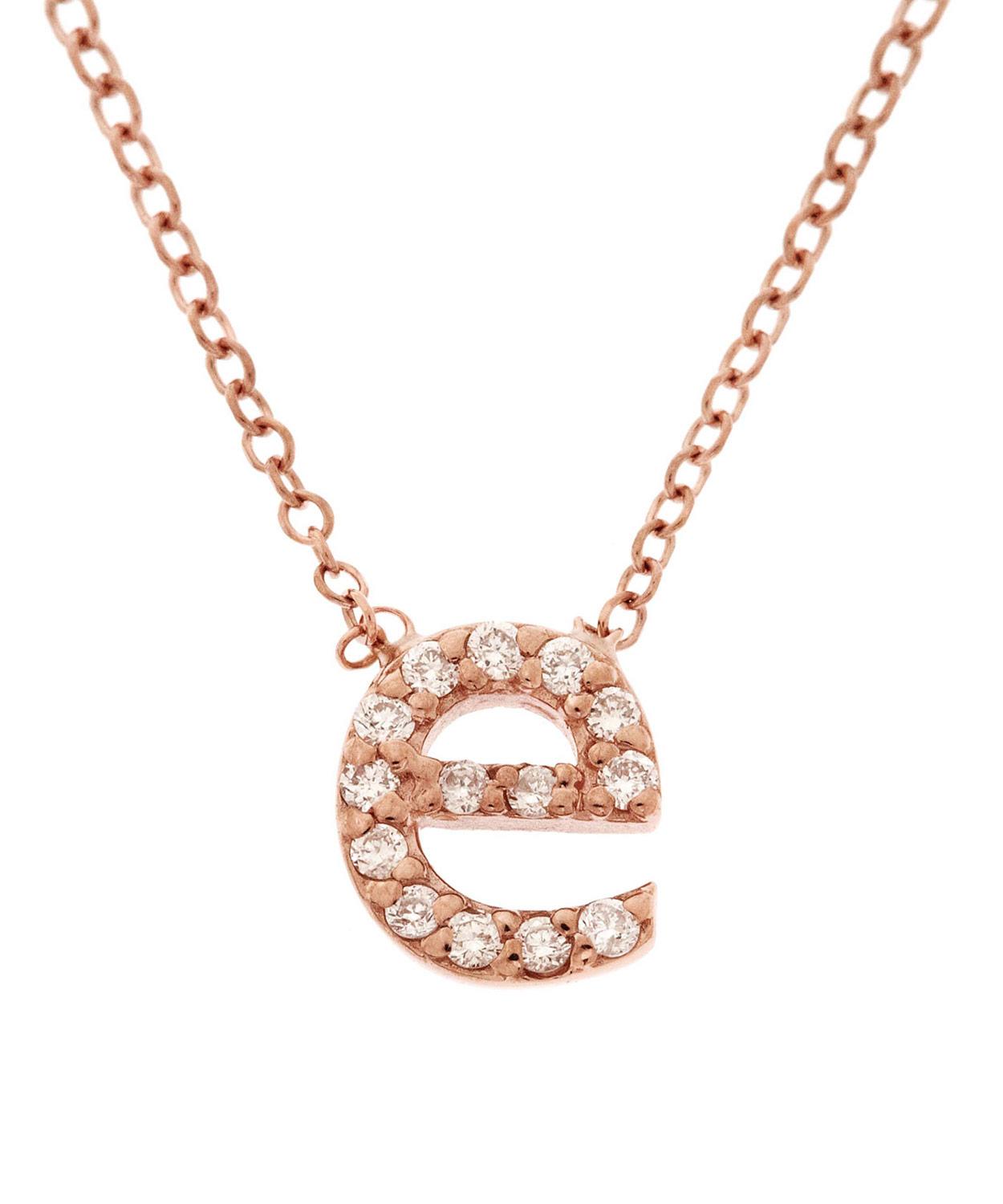 Rose Gold Diamond Letter E Necklace | Liberty London