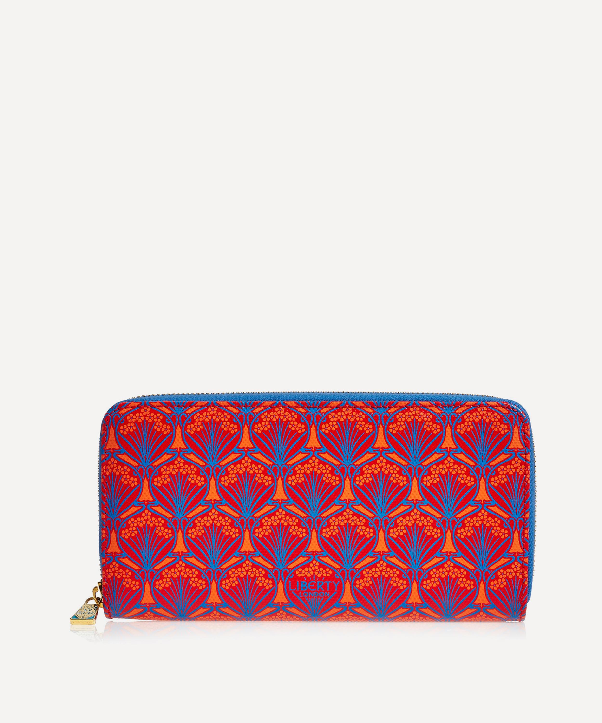 Liberty London Large Zip-around Wallet In Iphis Canvas In Red