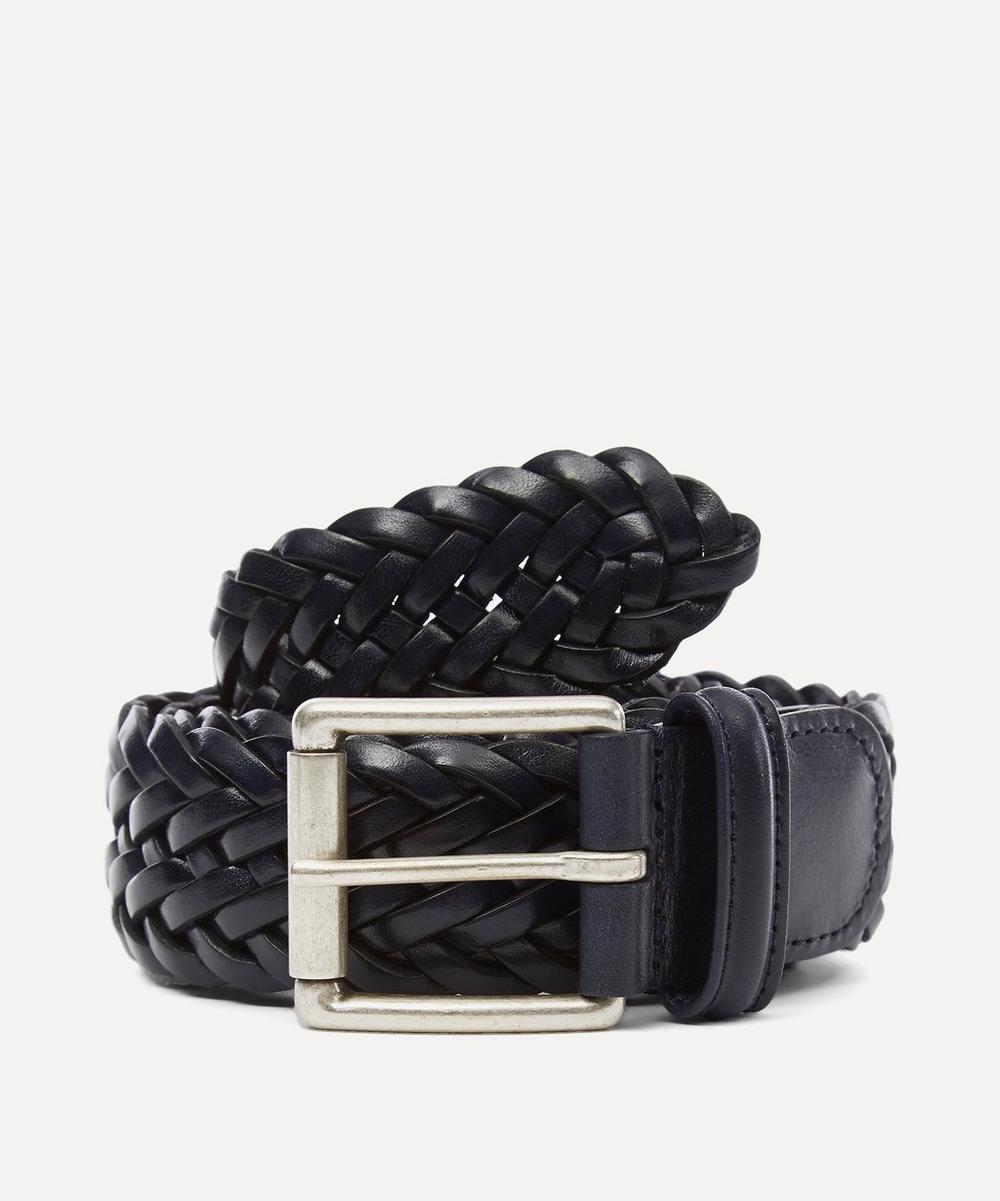 Anderson's Woven Leather Belt In Blue