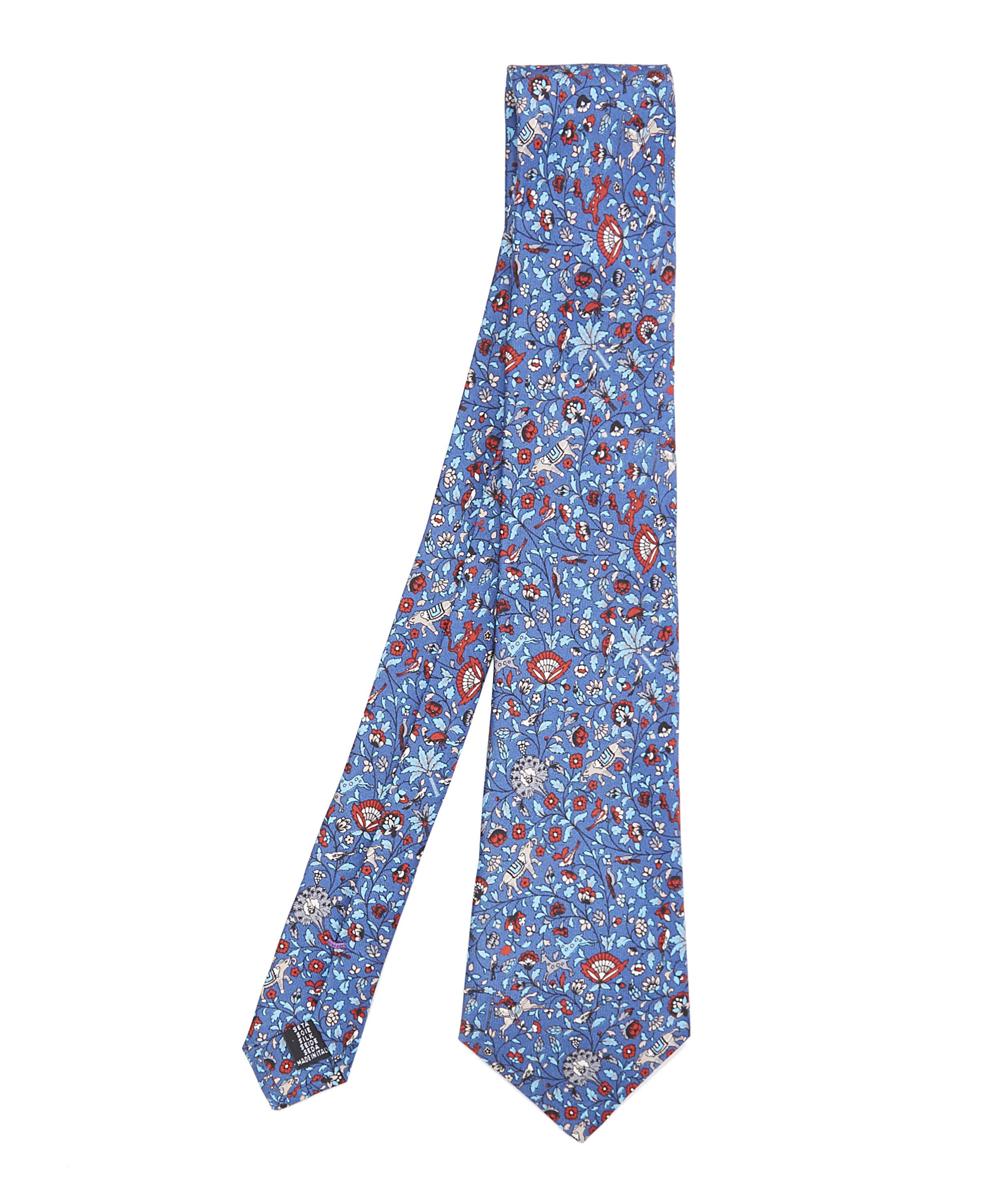 Liberty London Imran Silk Tie In Dark Blue