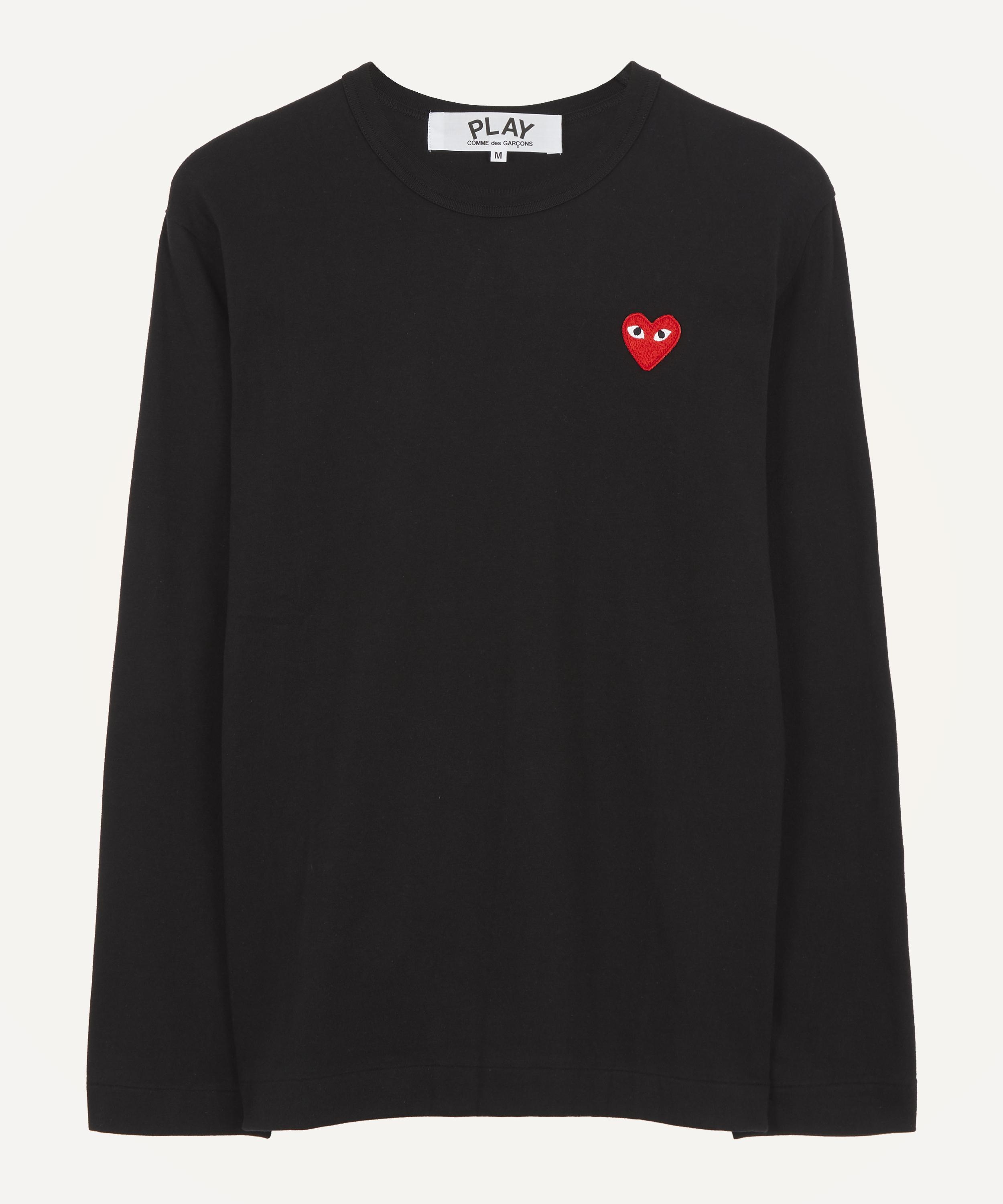 black shirt with red heart and eyes