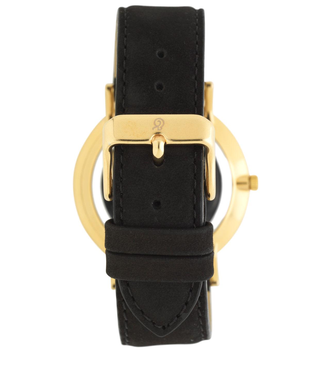 Lugano 40mm Black-Gold Leather Watch | Liberty London