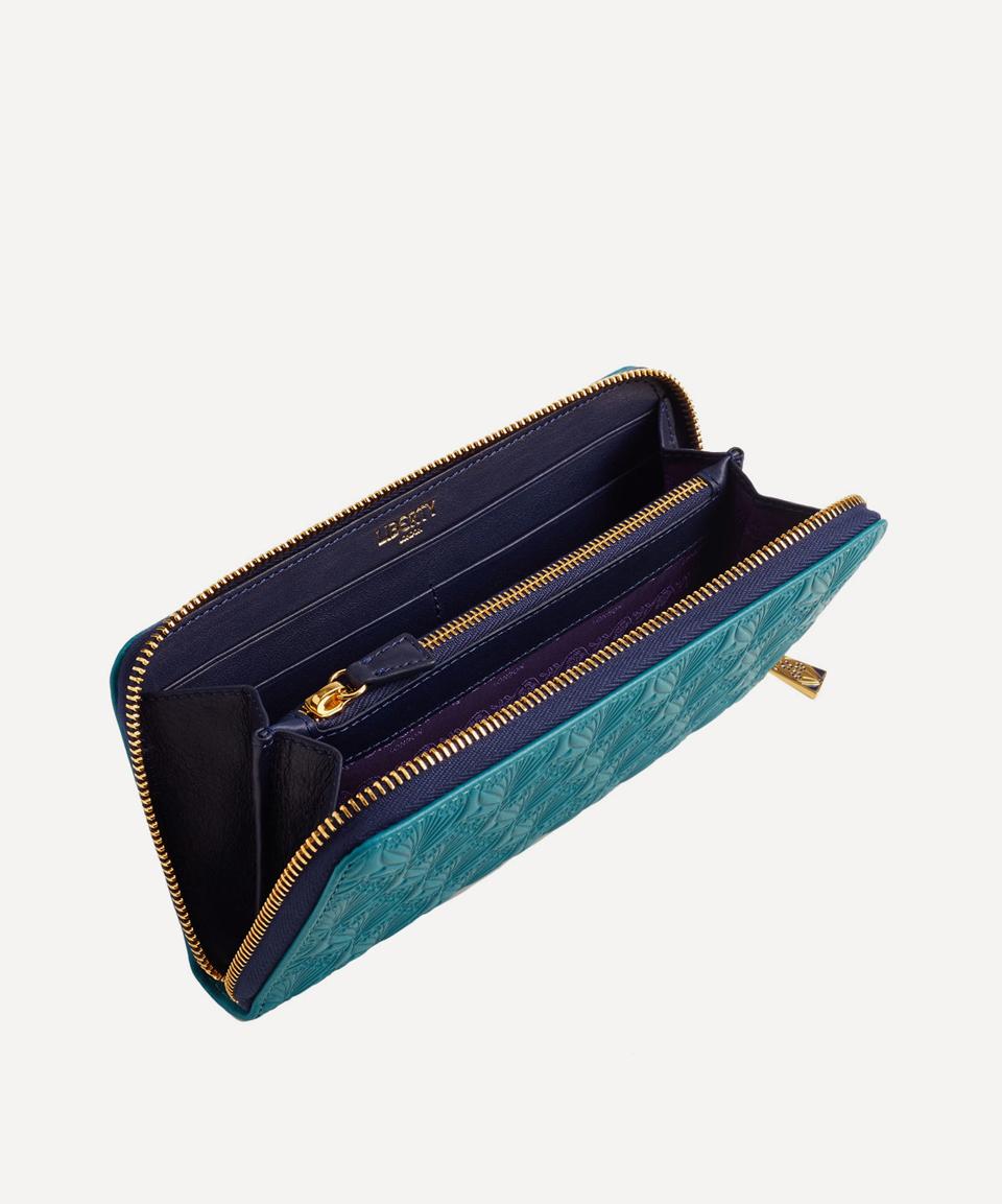 Large Zip Around Wallet in Iphis Embossed Leather | Liberty London