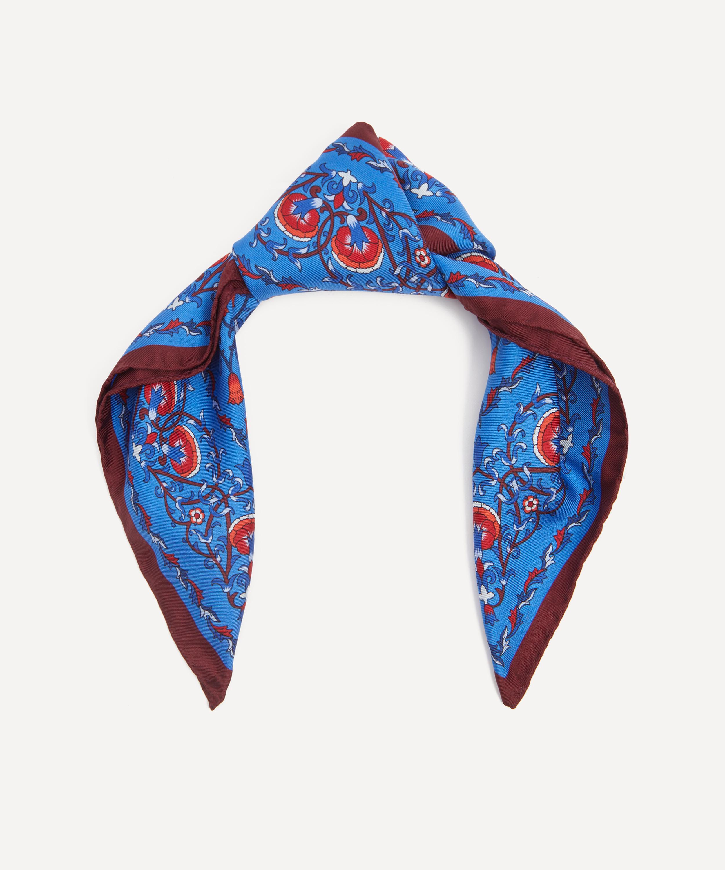 Liberty London Lodden 45 X 45 Silk Neckerchief In Lodden Blue