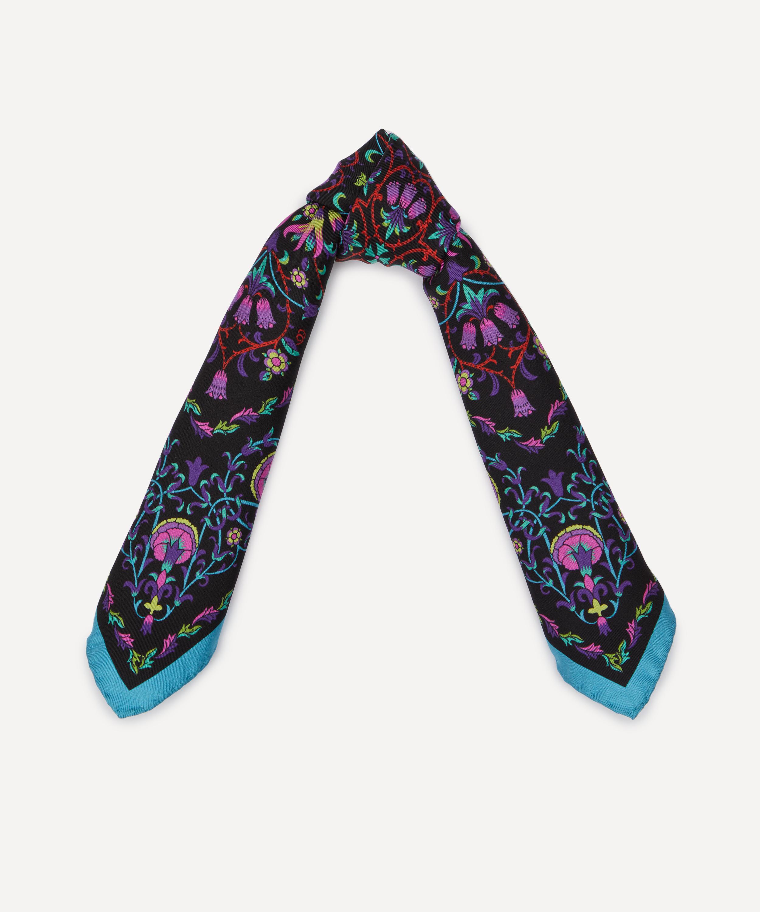 Liberty London Lodden 45 X 45 Silk Neckerchief In Lodden Black