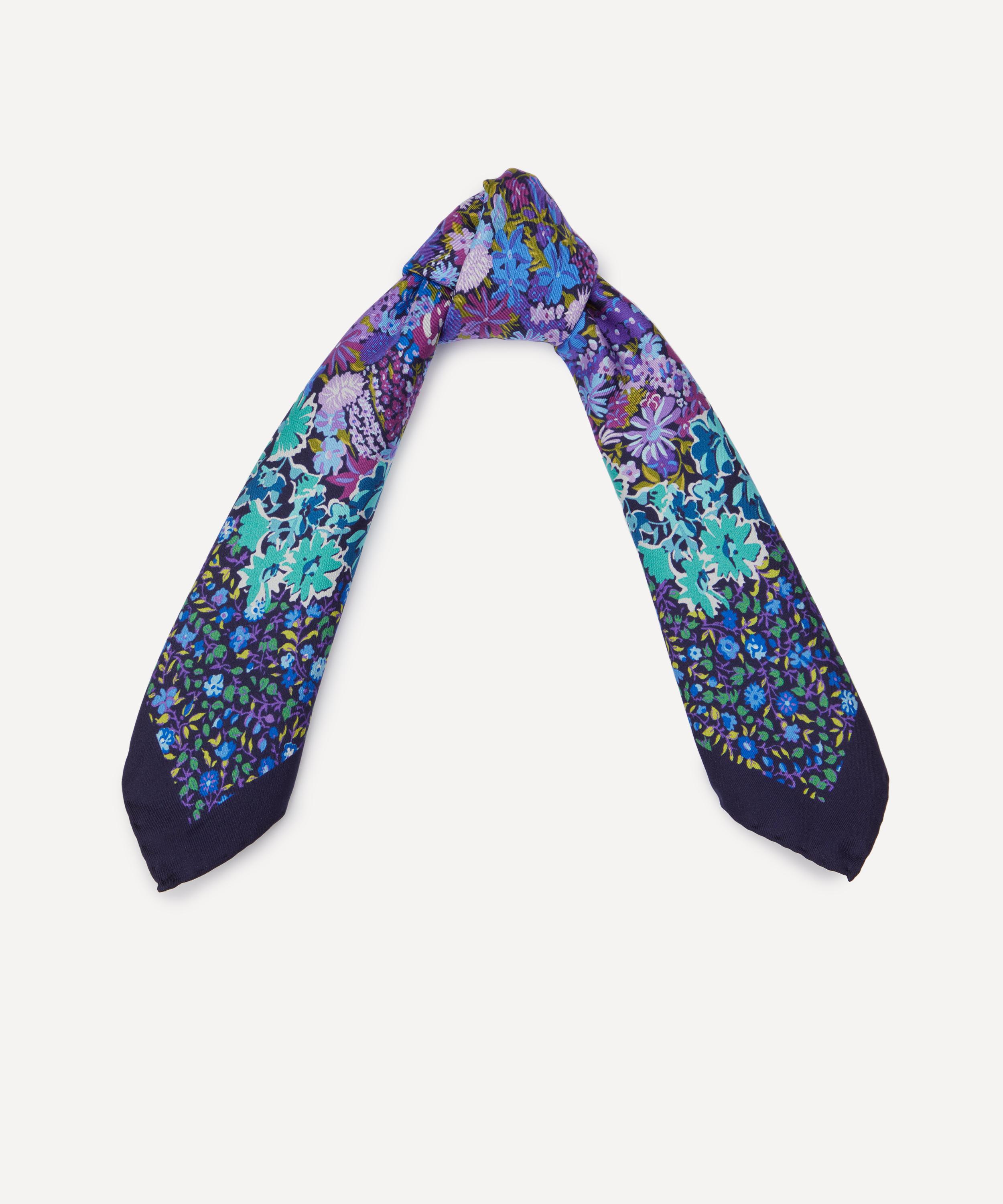 Liberty London Floral Medley 45 X 45 Silk Neckerchief In London Floral Bright Purple