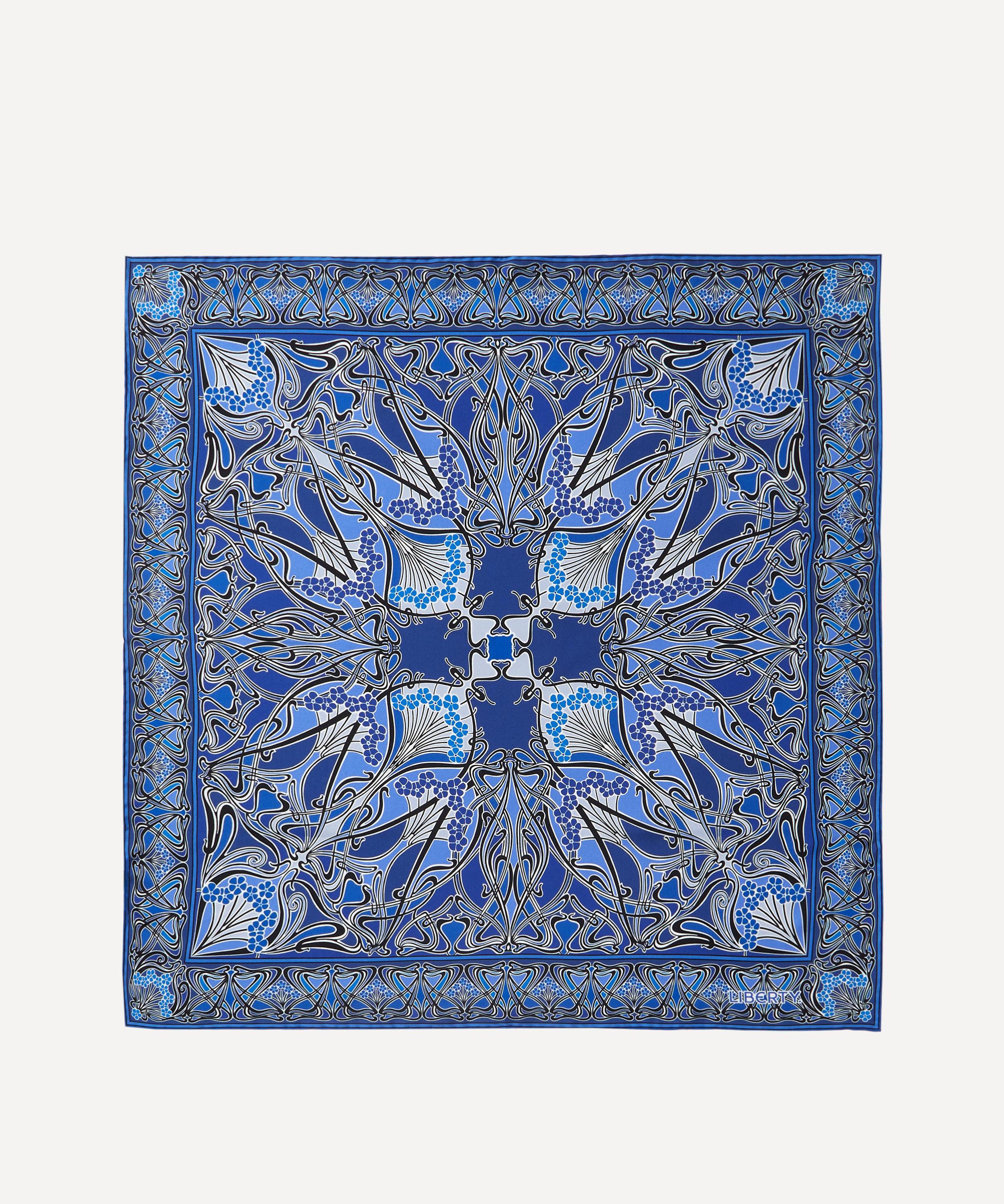 Liberty Women's Ianthe 70 x 70cm Silk Twill Scarf Blue
