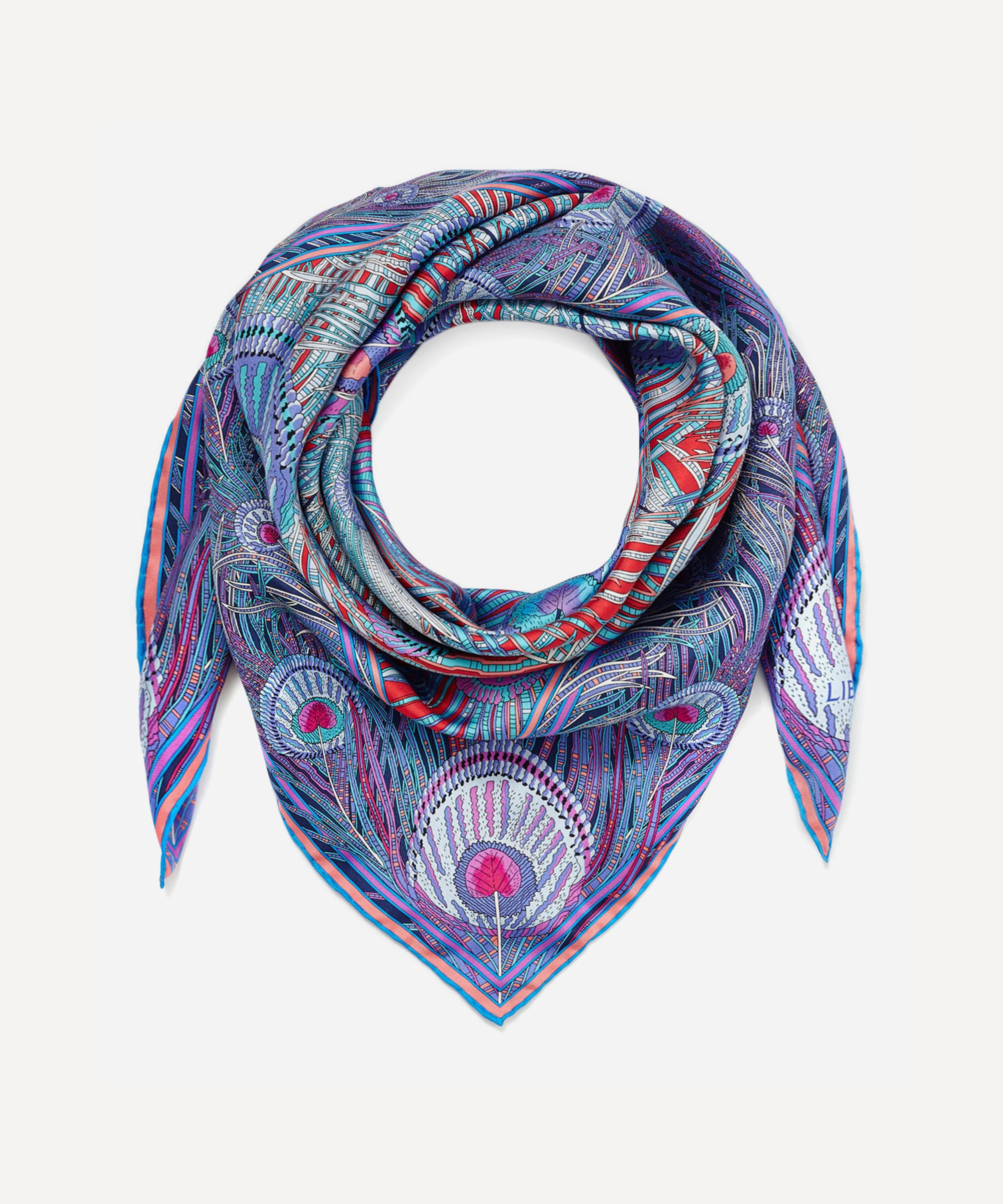 Liberty London Hera 90 X 90 Silk Twill Scarf In Hera Red