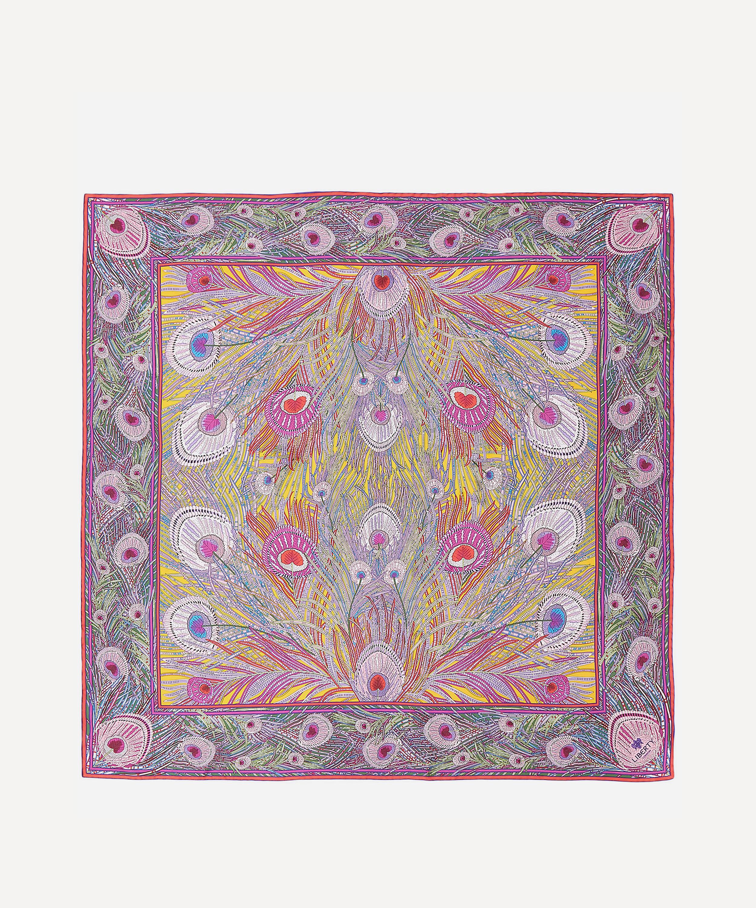 Liberty London Hera 90 X 90 Silk Twill Scarf In Hera Yellow