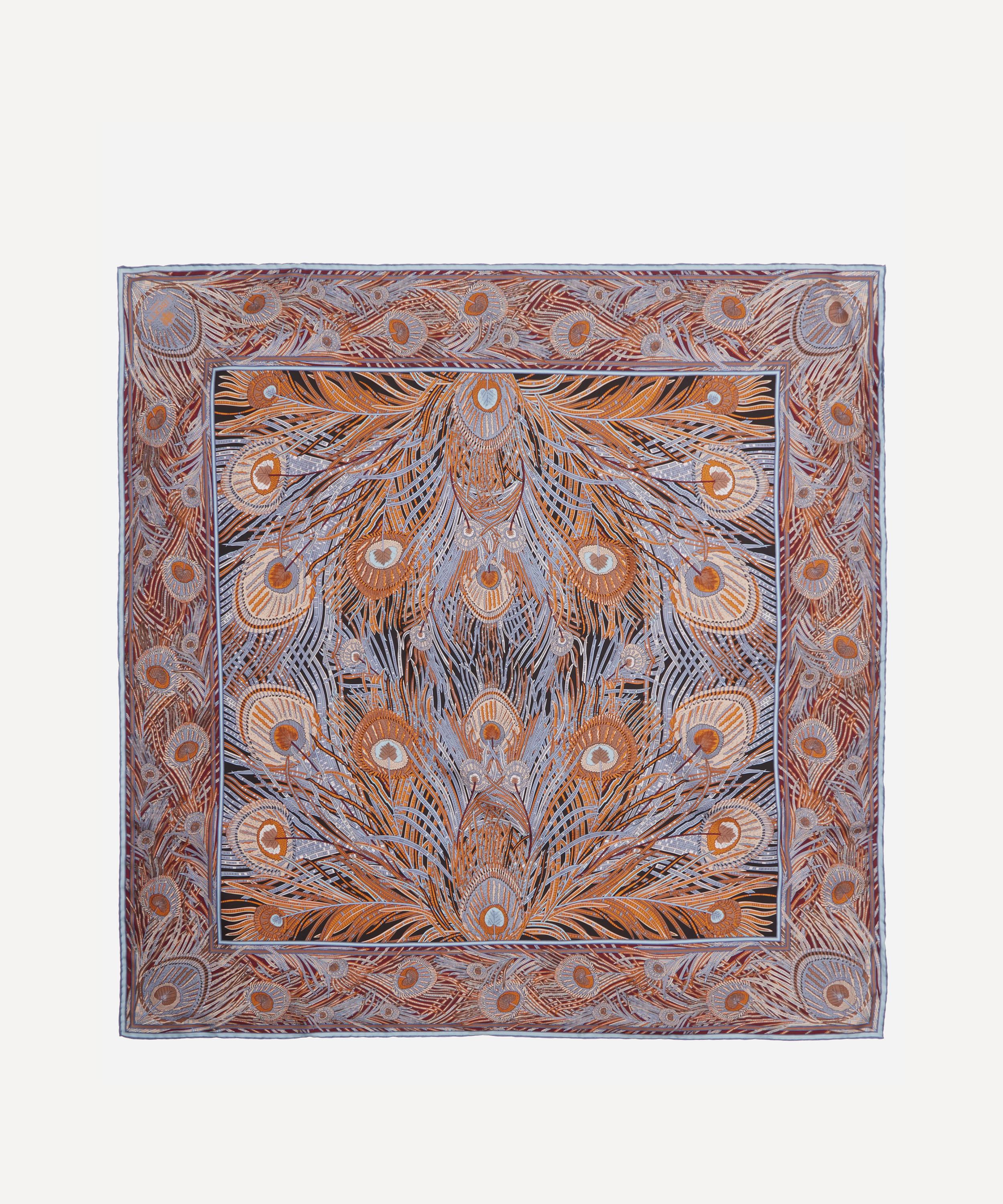 Liberty London Hera 90 X 90 Silk Twill Scarf In Hera Silver
