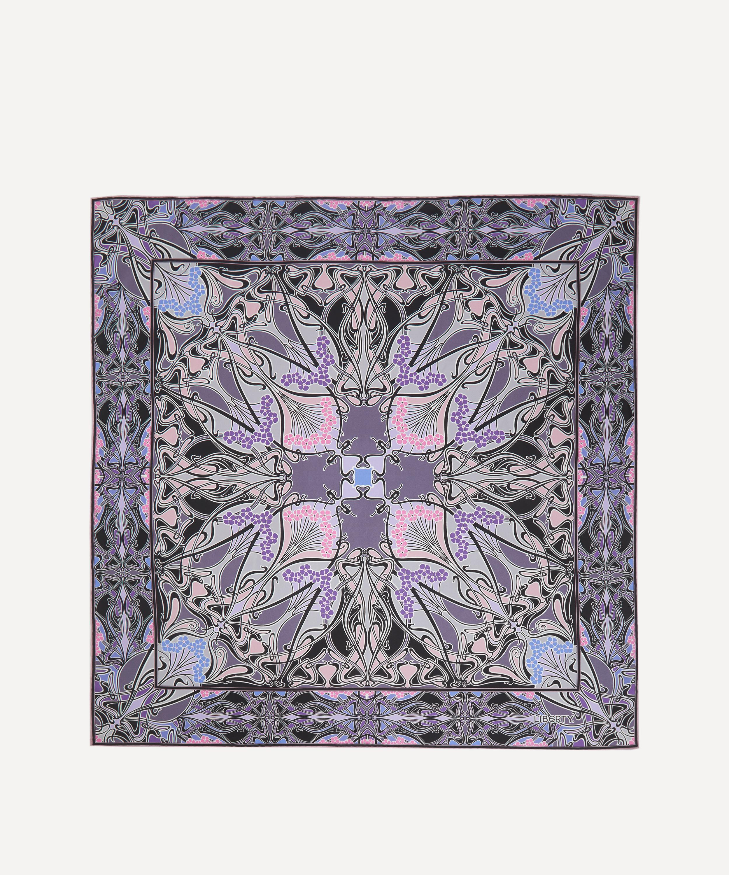 Liberty London Ianthe 90 X 90 Silk Scarf In Black