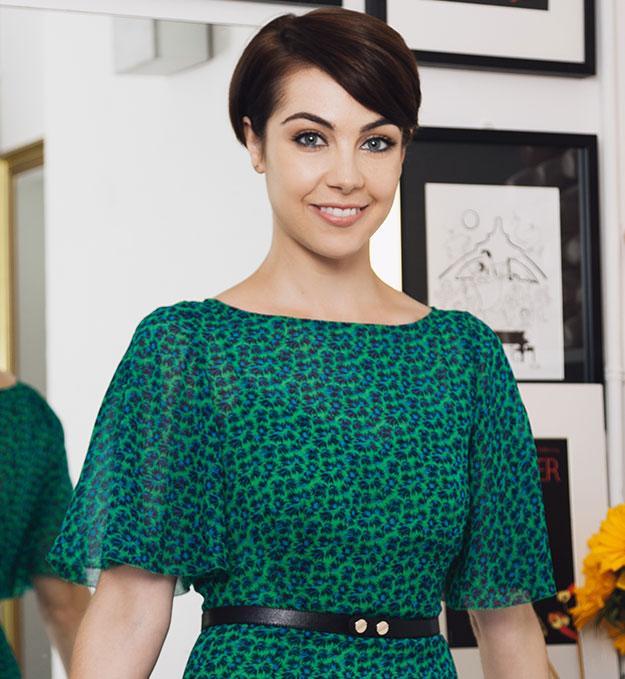 lk bennett green silk dress