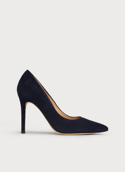 Fern Navy Suede Pointed Toe Courts