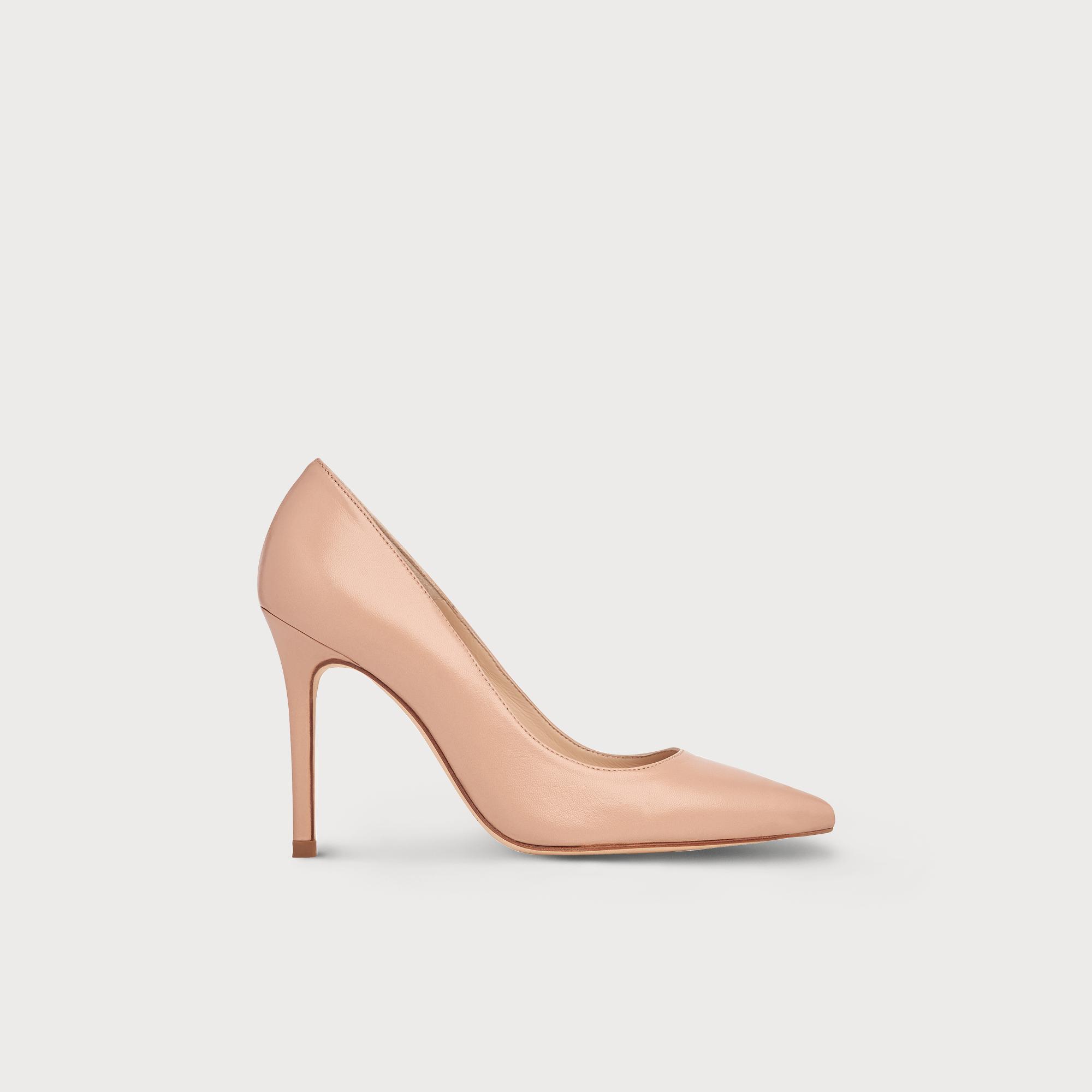 leather nude court shoes