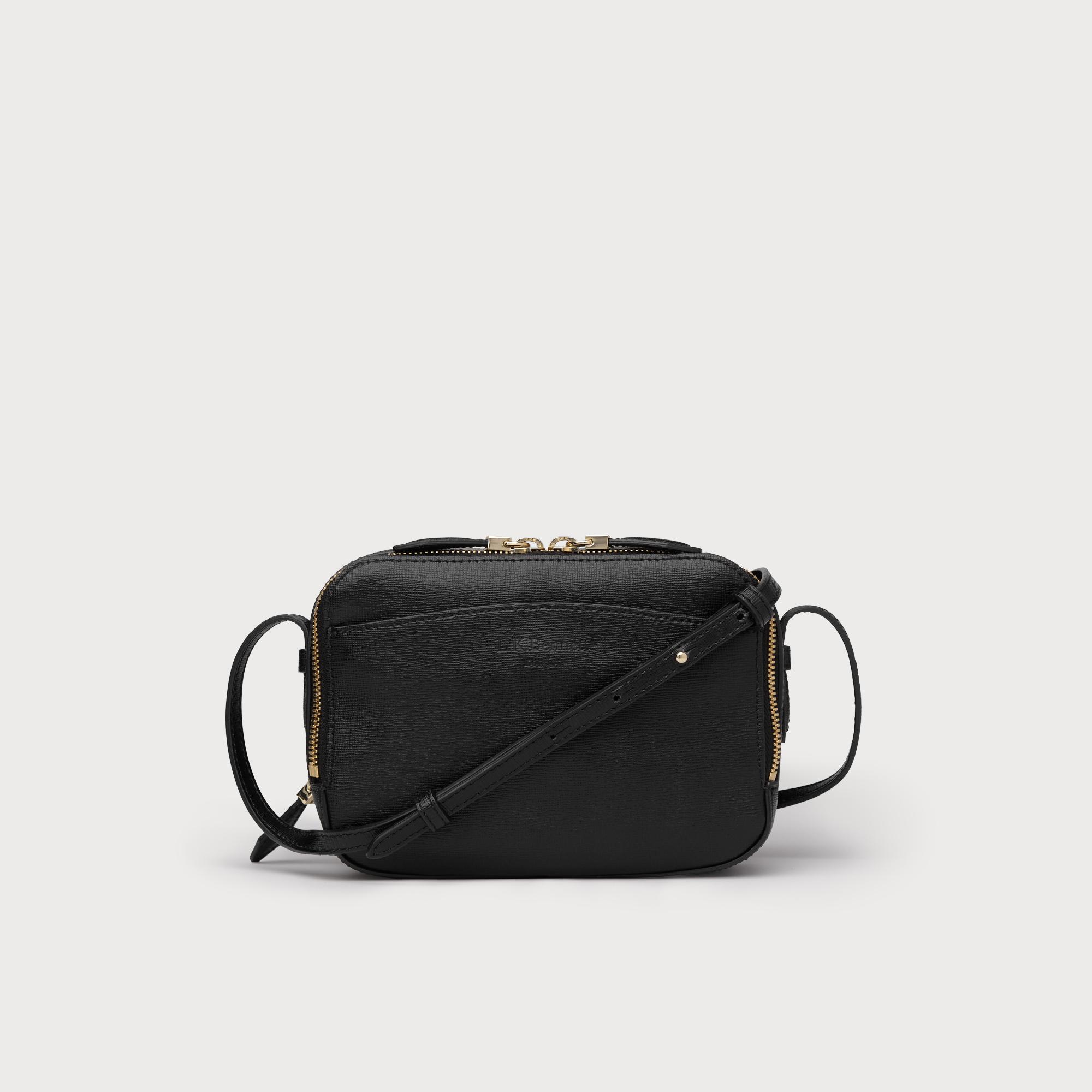 Mariel Black Leather Crossbody Bag