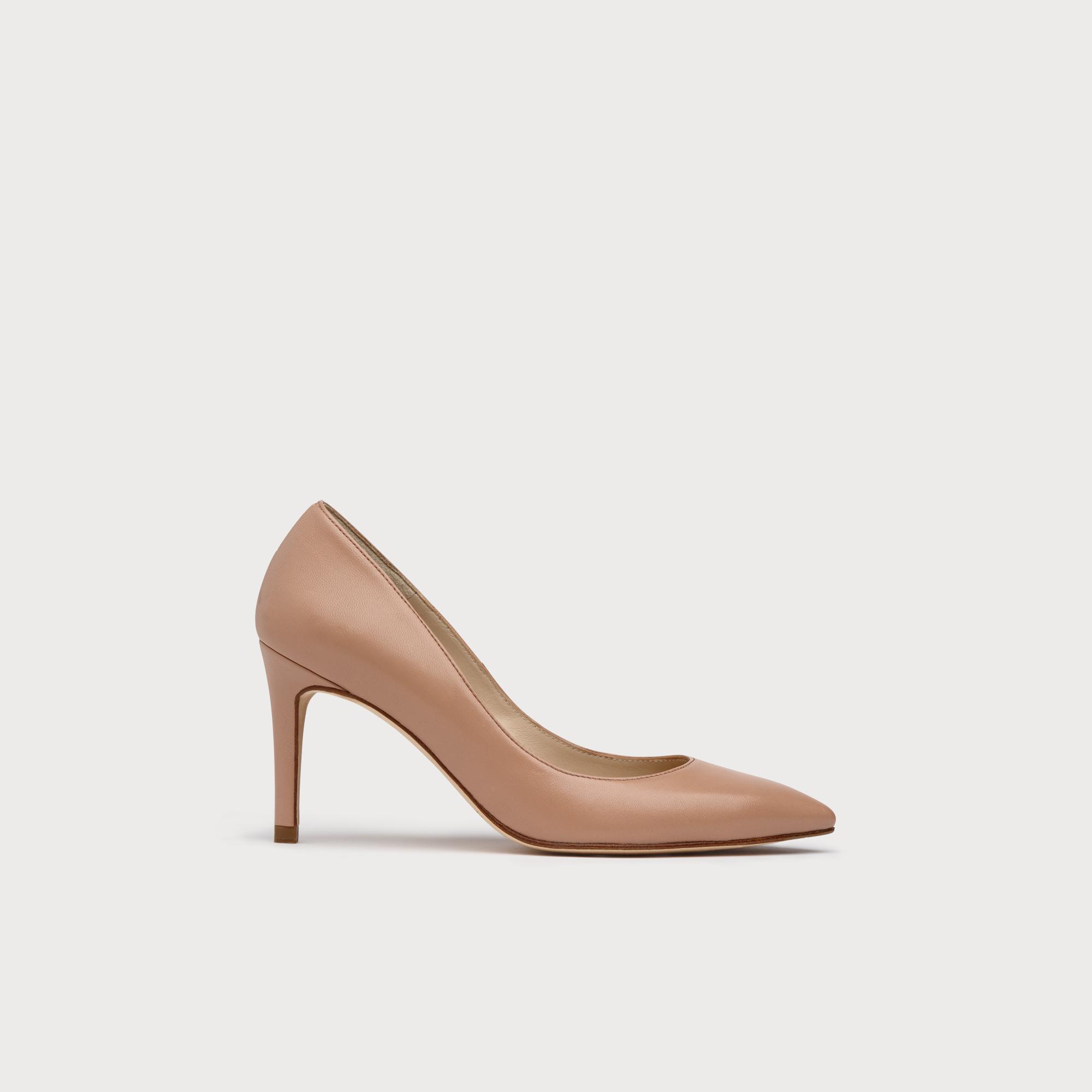 Floret Nude Leather Pointed Toe Courts 
