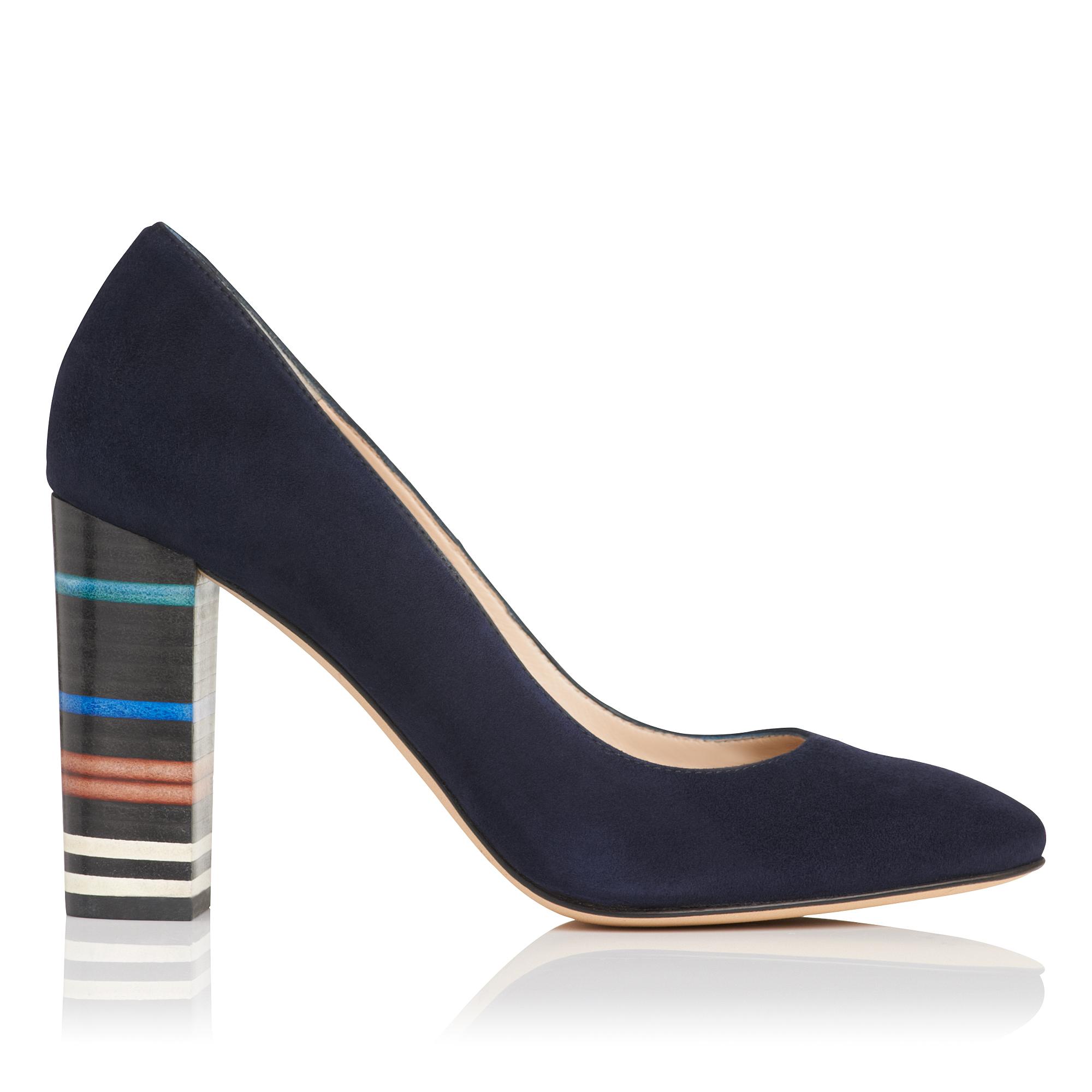 blue pointed court shoes