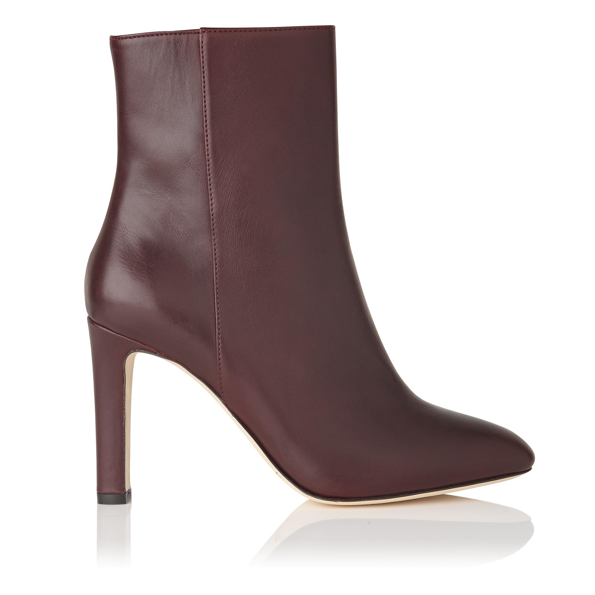 oxblood leather ankle boots