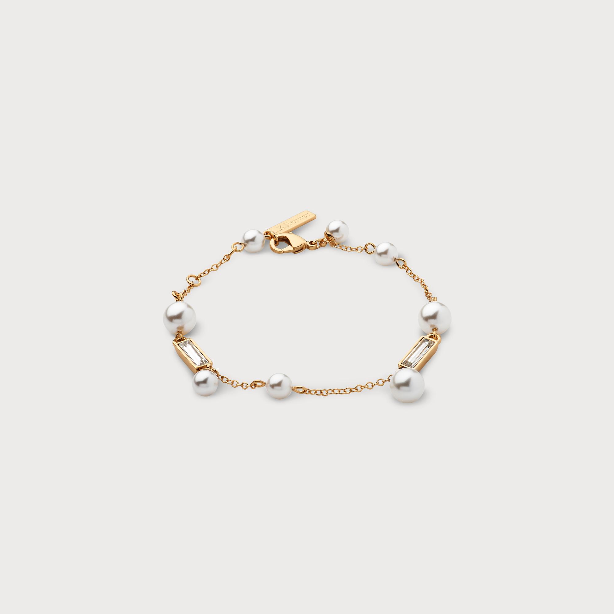 Carrie White Gold Pearl Bracelet