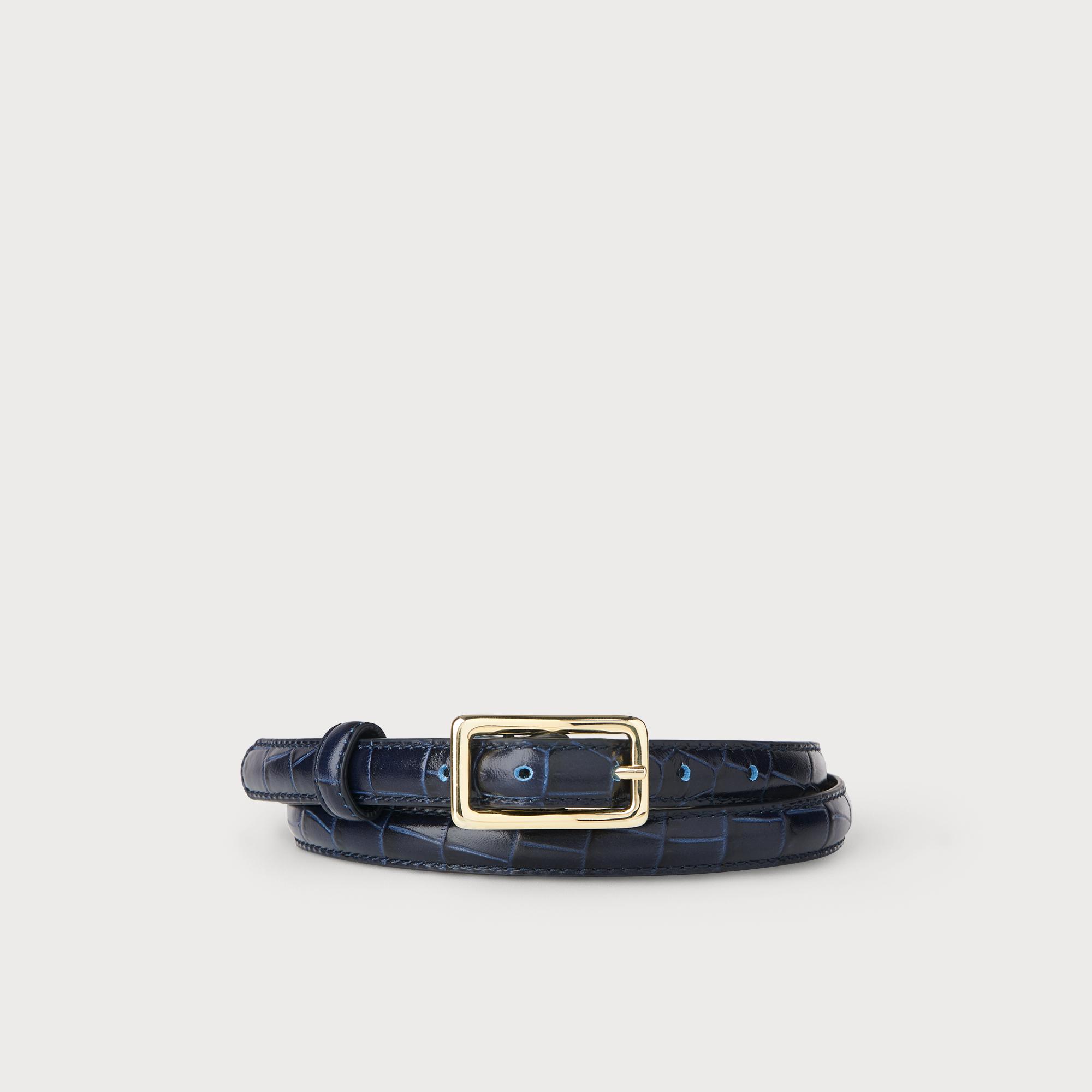 Glenda Navy Croc Effect Belt