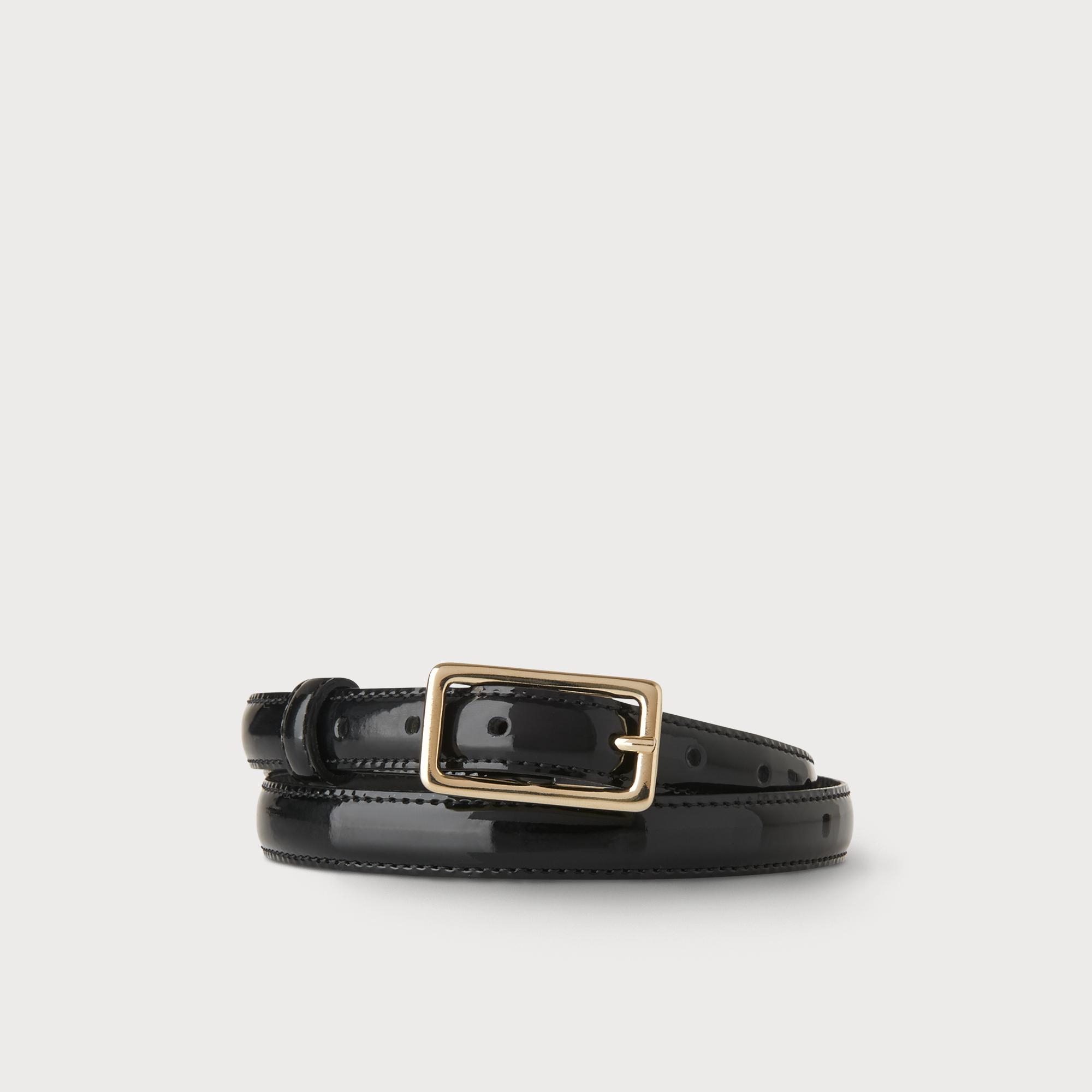 Glenda Black Patent Belt