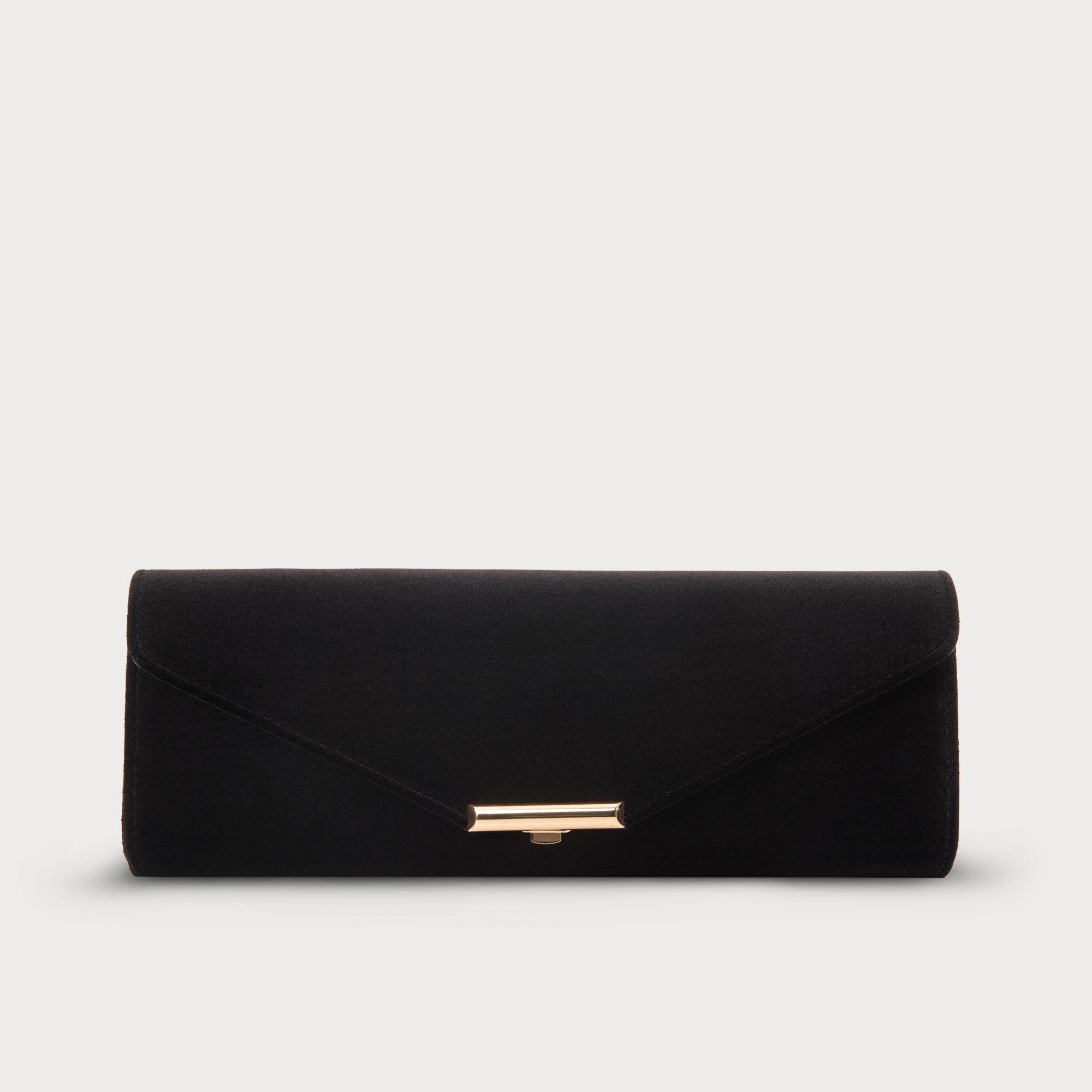 Cecilia Black Velvet Clutch Bag