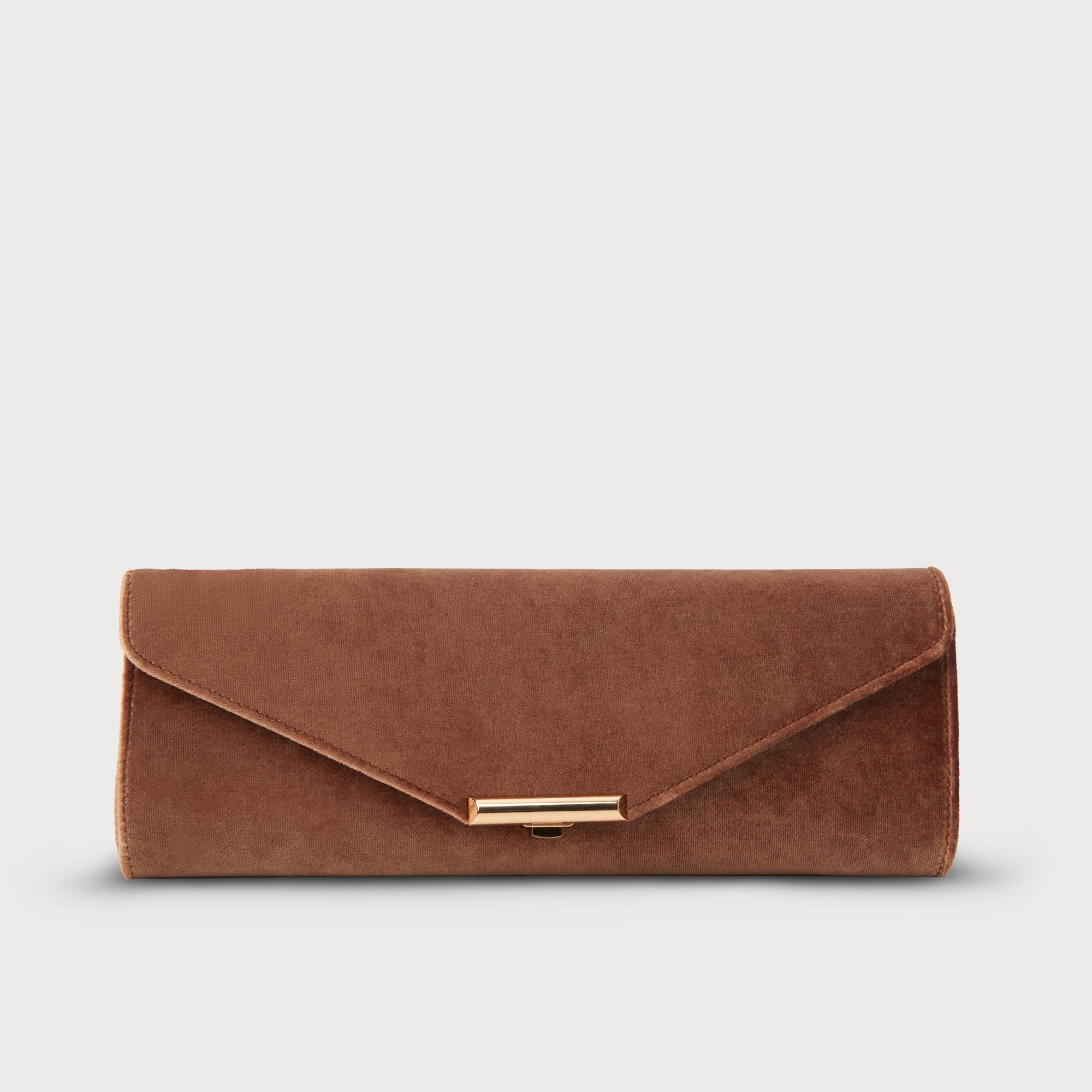 Cecilia Bronze Velvet Clutch Bag