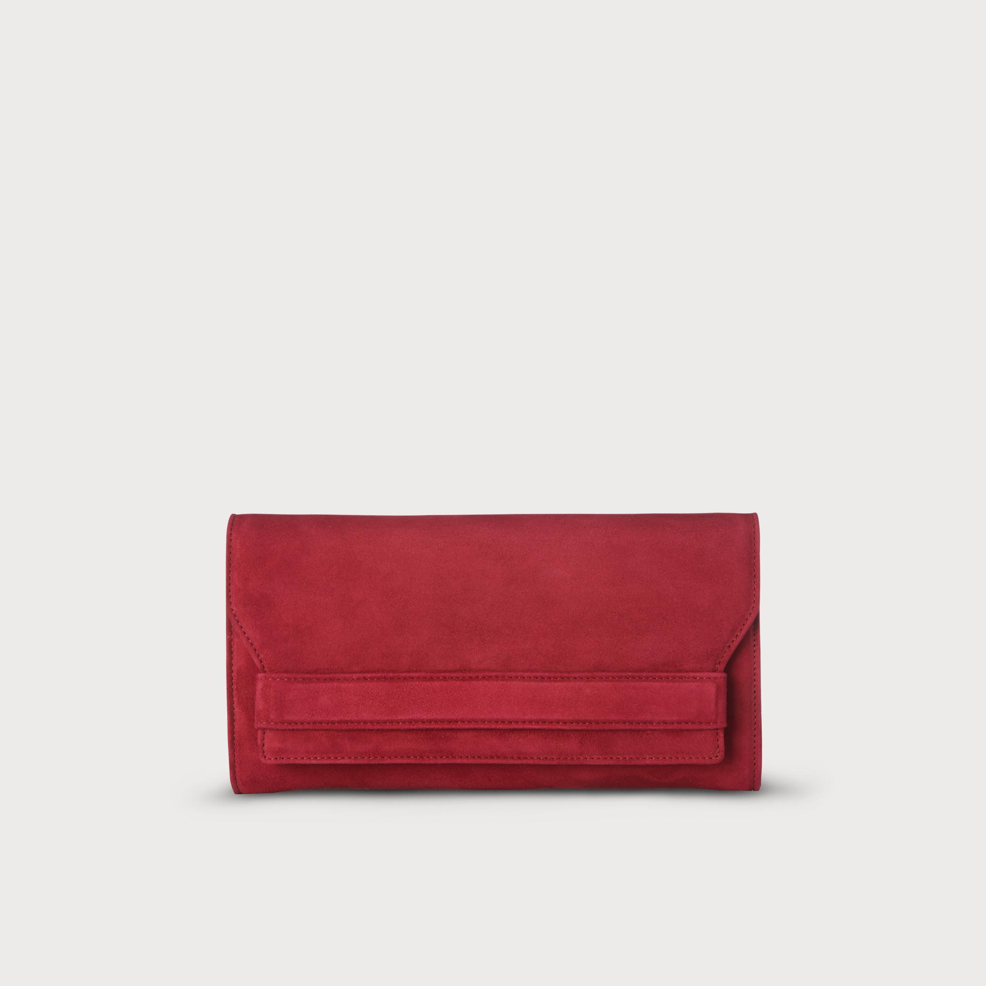 Ella Poppy Suede Clutch Bag