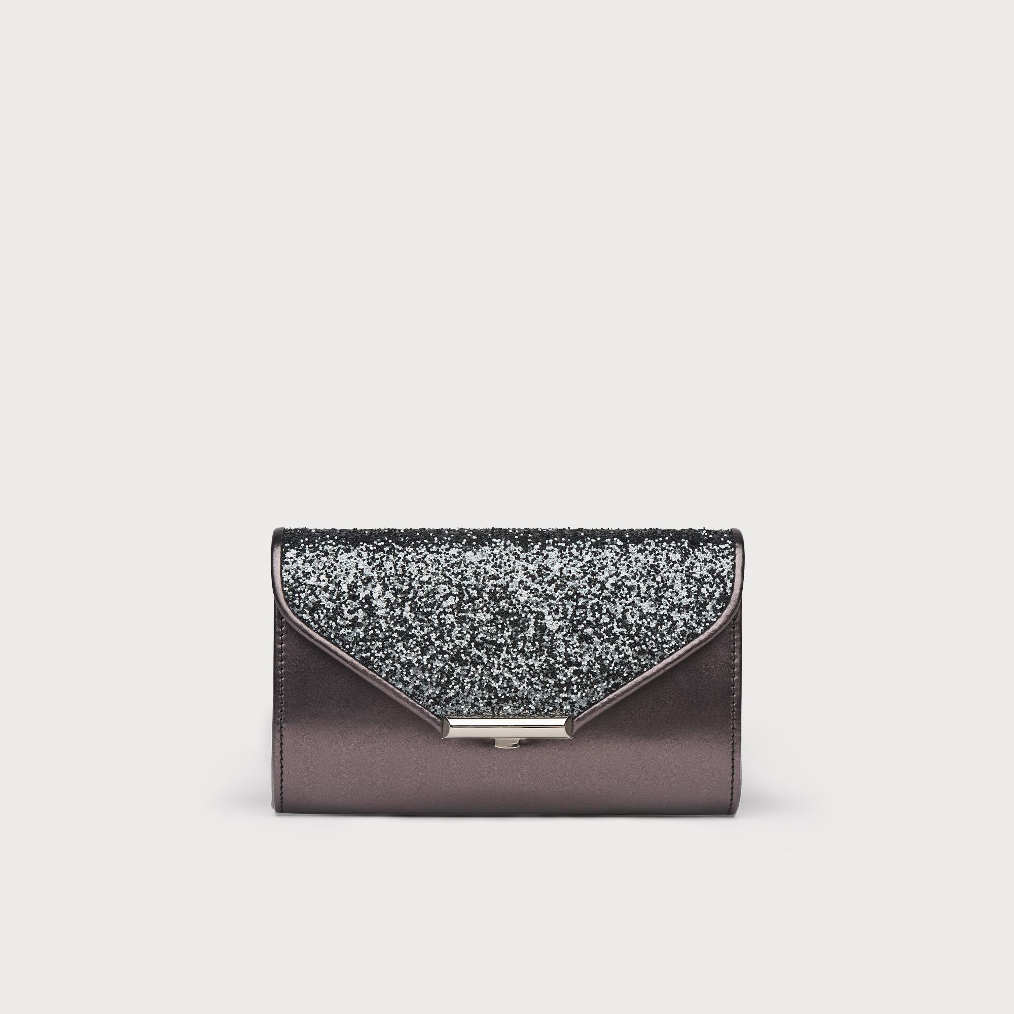 Sissi Grey Glitter Clutch Bag